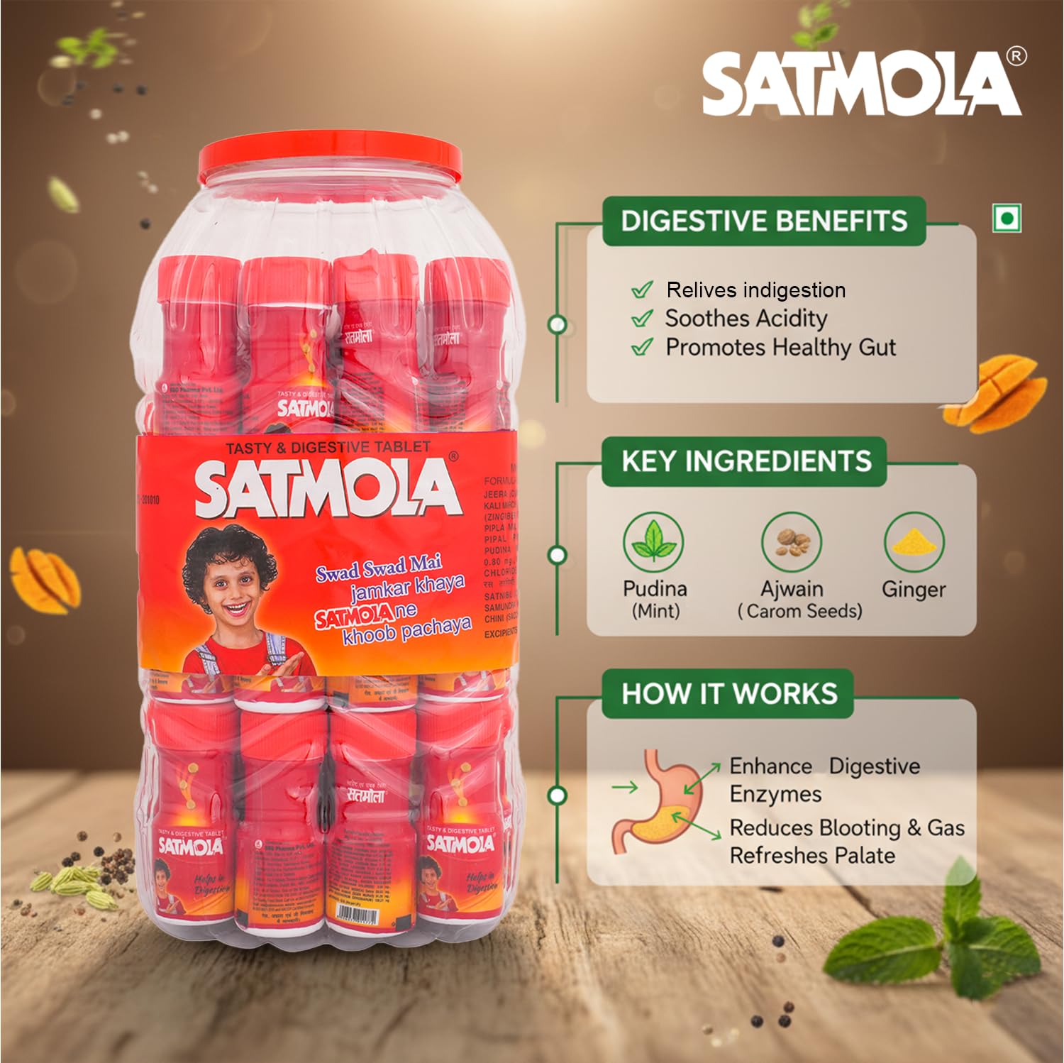 Satmola Digestive Candy Tablets Pack of 40 – view 2