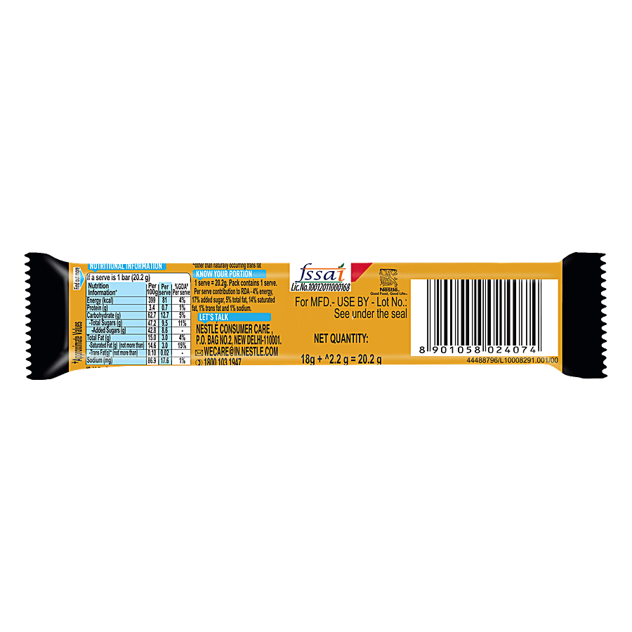 Nestle Bar One Nougat & Caramel Chocolate Bar 20.2 g – view 3