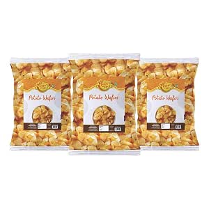 Mmaa's Veggie Potato Chips Navratri Diwali Rakhi Utsav Special Namkeen Snack | Batata Wafers Chips aloo wafers Aloo Wafers Aloo Chips Falahari Fast Time Ready to eat Namkeen Snack-250 * 3Pack