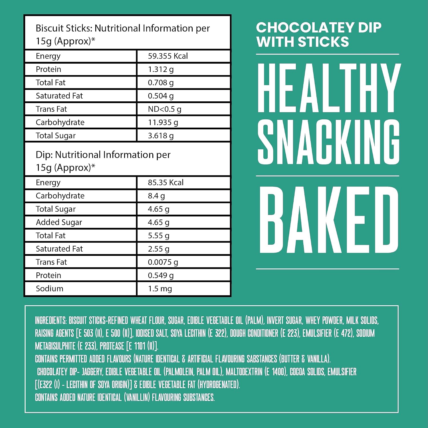 Snackible Dipsters Chocolatey Dip with Biscuit Sticks, Pack of 24 – view 2