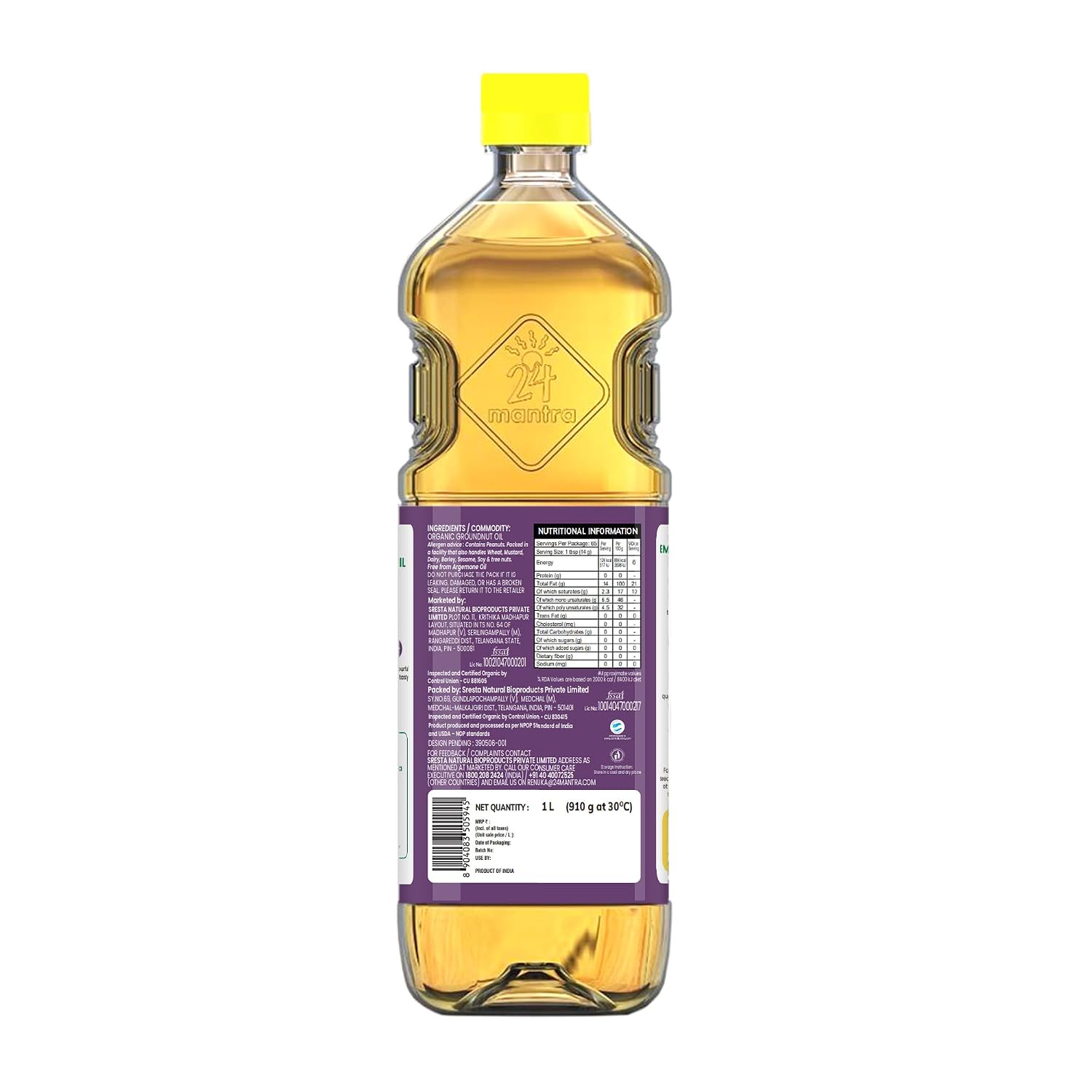 24 Mantra Organic Groundnut Oil, 1 L – view 2