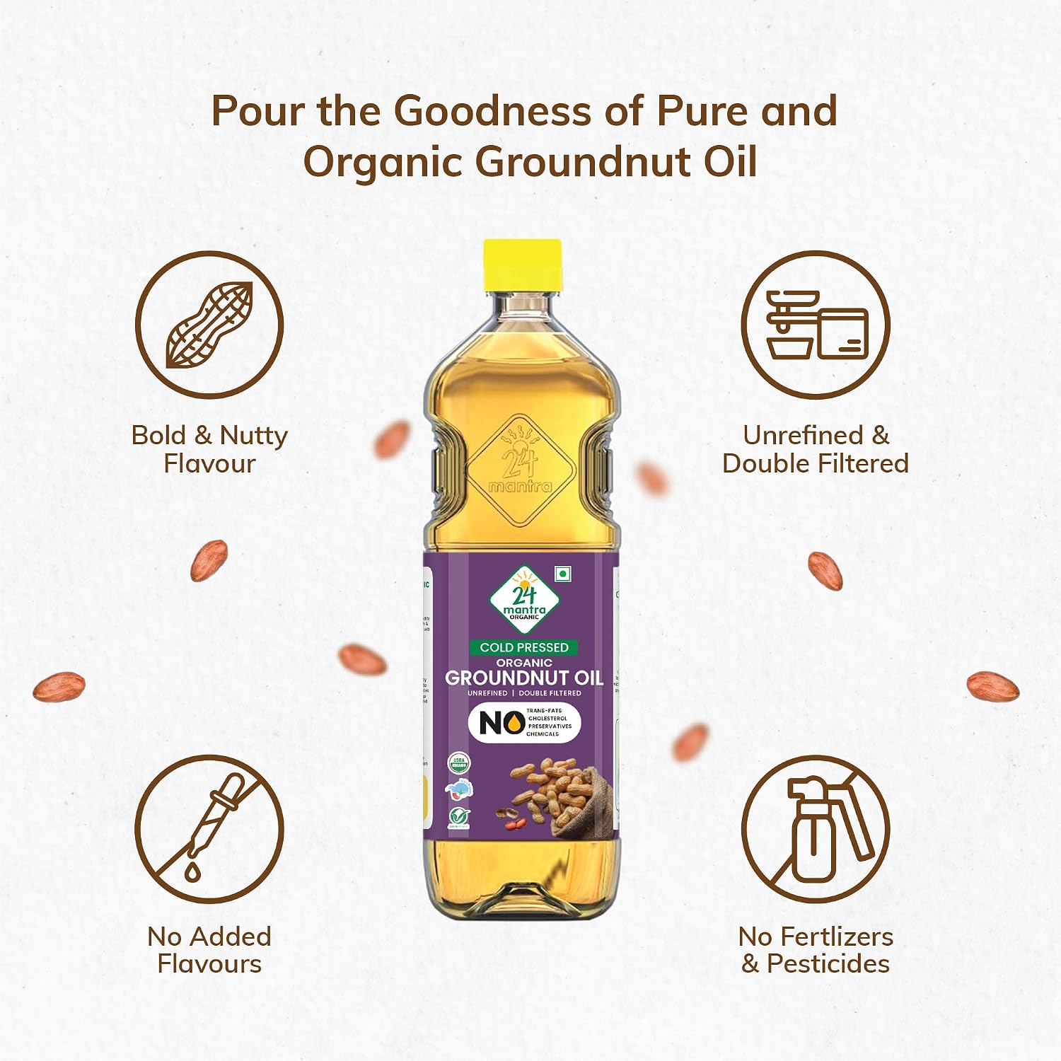 24 Mantra Organic Groundnut Oil, 1 L – view 6