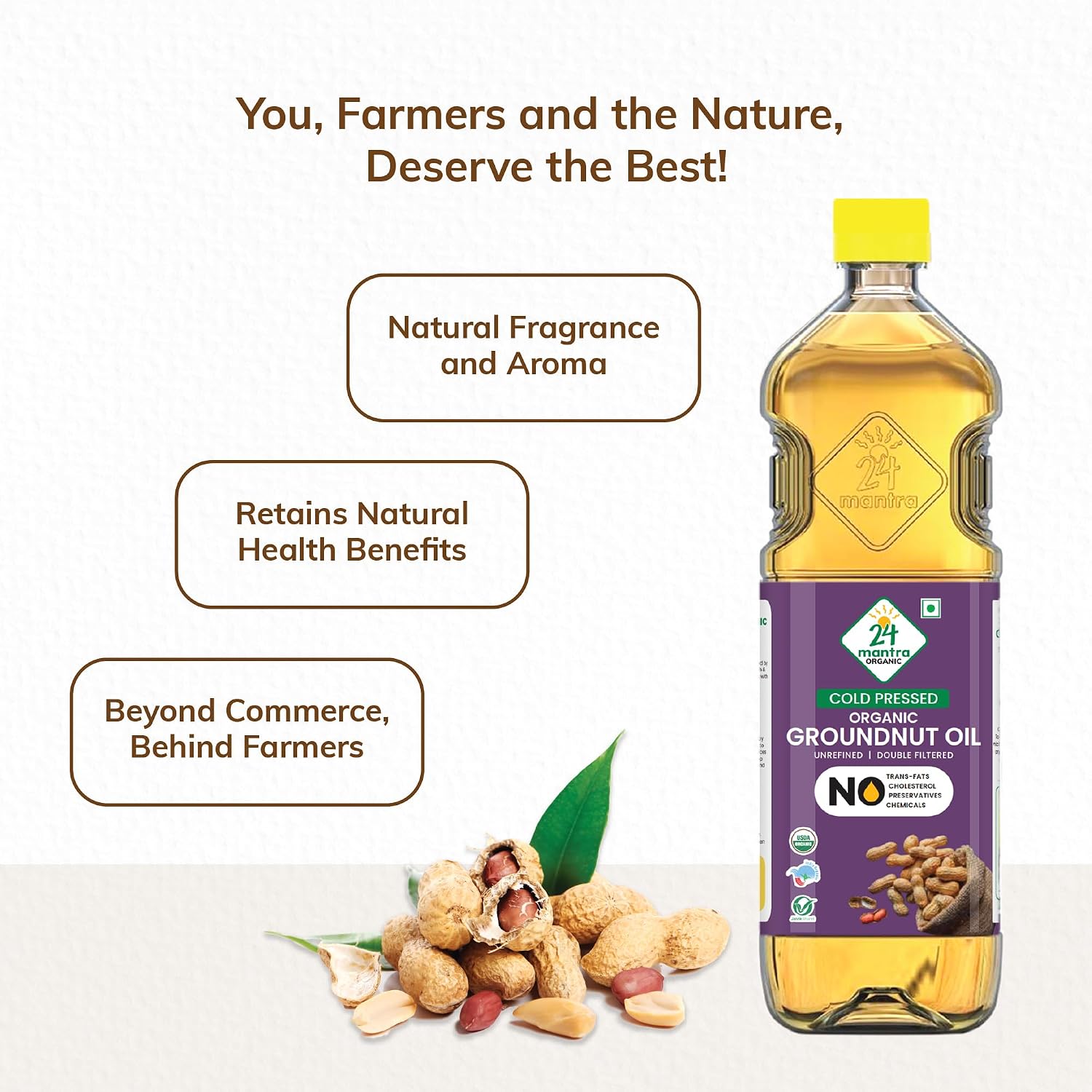 24 Mantra Organic Groundnut Oil, 1 L – view 4