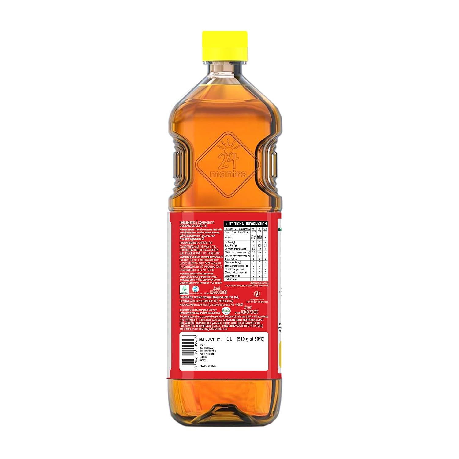 24 Mantra Organic Pressed Mustard Oil, 1 L – view 2