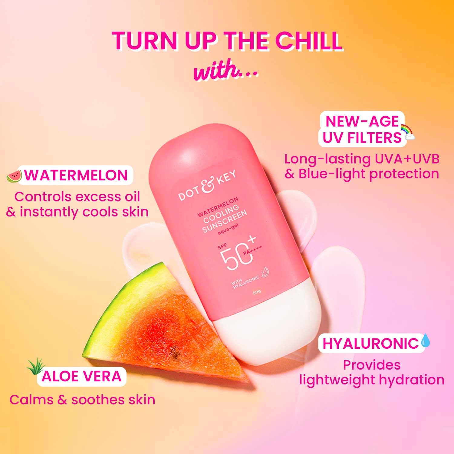 Dot & Key Watermelon Cooling Sunscreen SPF 50 Combo Pack of 2, 50 g Each – view 5