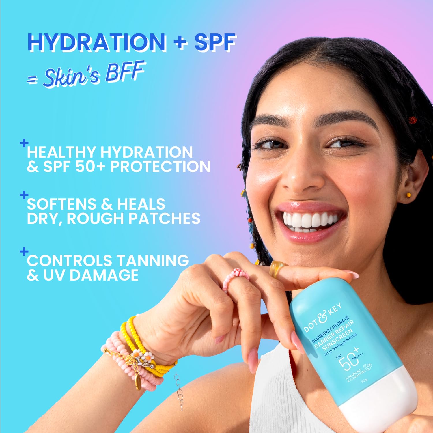 DOT & KEY Blueberry Hydrate Barrier Repair Sunscreen SPF 50+ PA++++, 50g – view 2