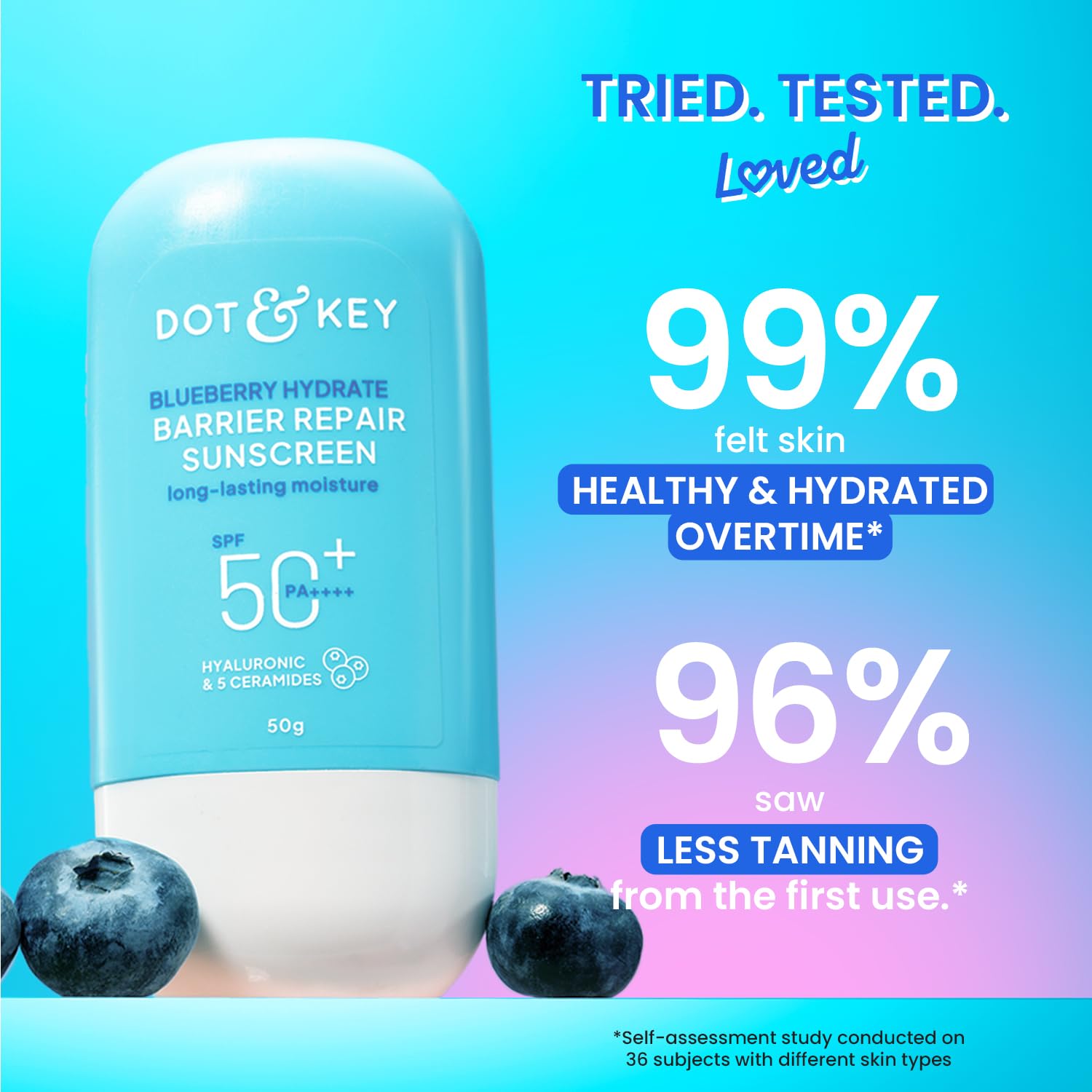 DOT & KEY Blueberry Hydrate Barrier Repair Sunscreen SPF 50+ PA++++, 50g – view 3