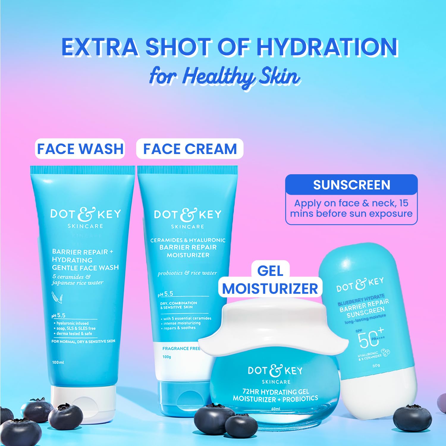 DOT & KEY Blueberry Hydrate Barrier Repair Sunscreen SPF 50+ PA++++, 50g – view 4