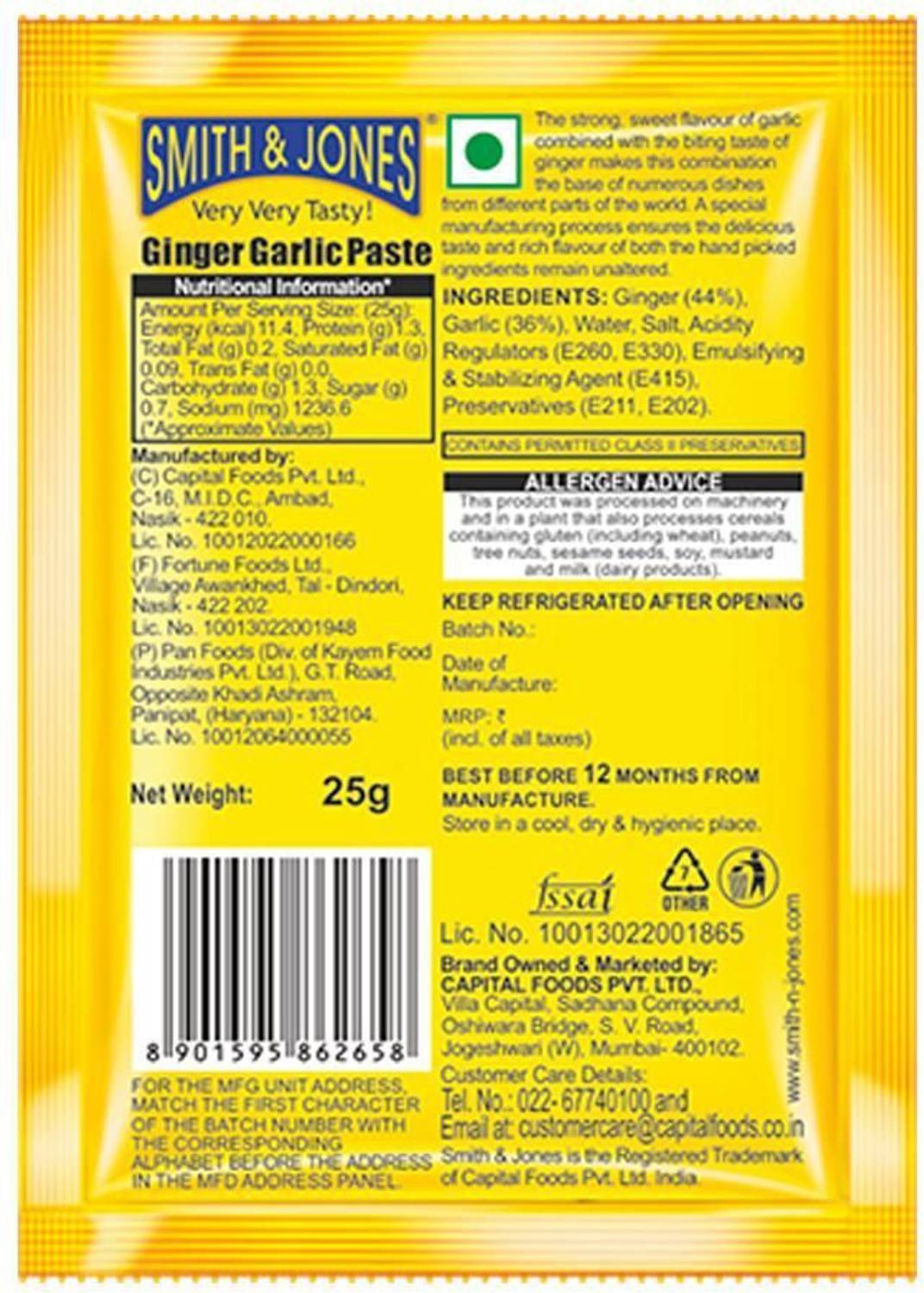 Smith & Jones Ginger Garlic Paste, Pack of 8 x 25 g – view 3