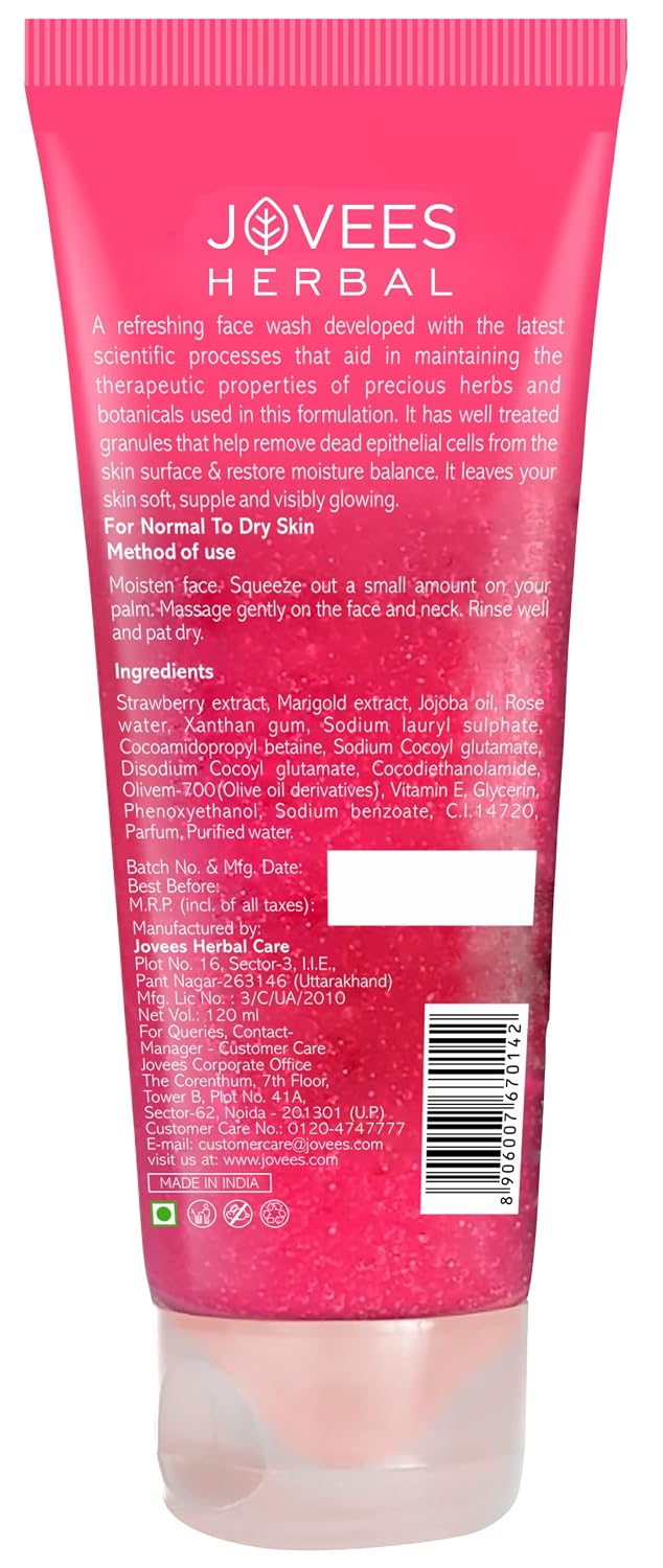 Jovees Herbal Strawberry Face Wash for Normal to Dry Skin, 120 ml – view 8