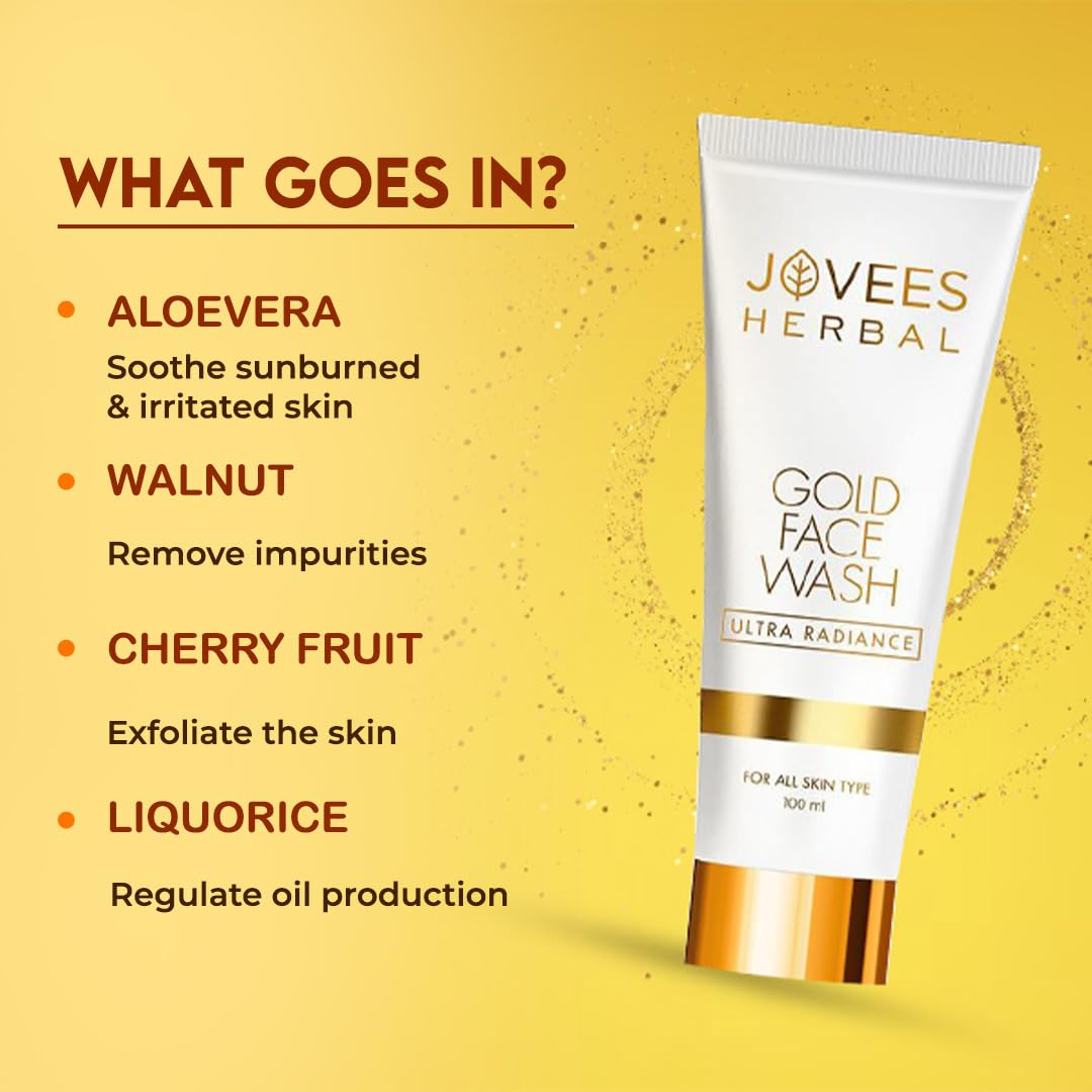 Jovees Herbal Ultra Radiance Gold Face Wash 100ml – view 4