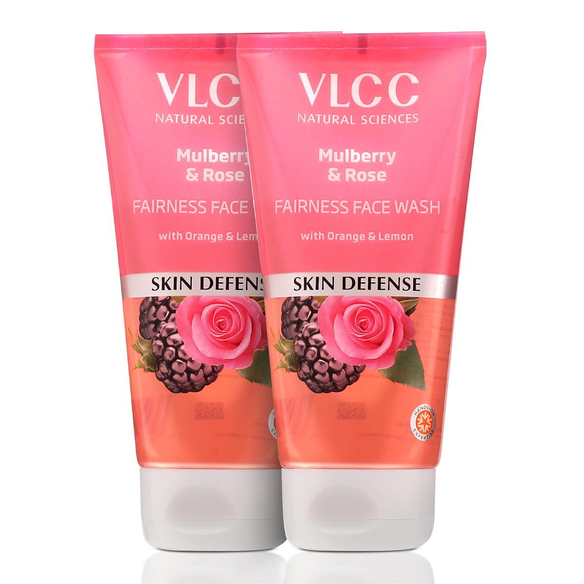 VLCC Mulberry & Rose Face Wash for Radiant Glow, Enriched with Rose, Mulberry, Orange & Lemon Peel Extracts for Fresh & Clear Skin, 150ml Each (Pack of 2)