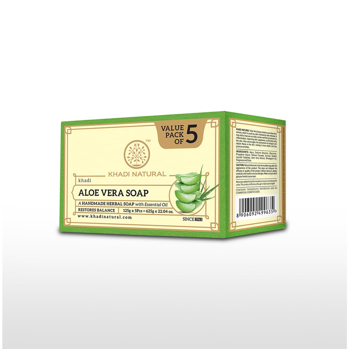 Khadi Natural Aloe Vera Ayurvedic Soap, 5 x 125 g – view 6