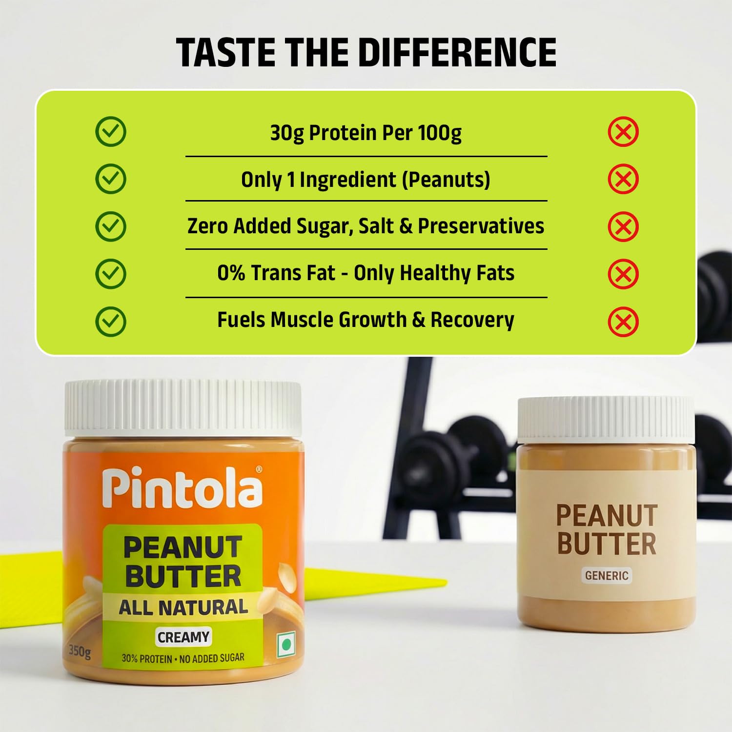 Pintola All Natural Creamy Peanut Butter 350g, Unsweetened – view 7
