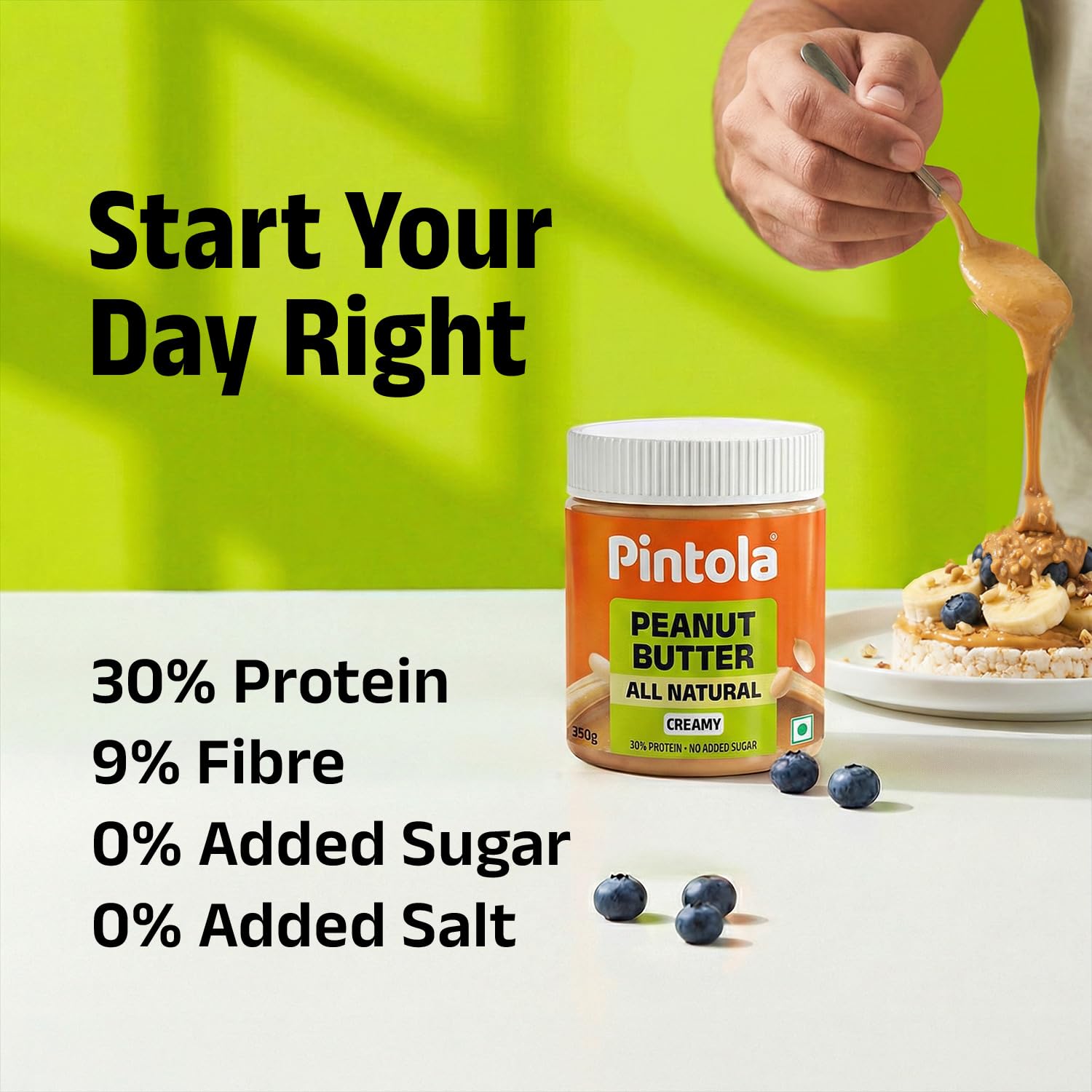 Pintola All Natural Creamy Peanut Butter 350g, Unsweetened – view 5
