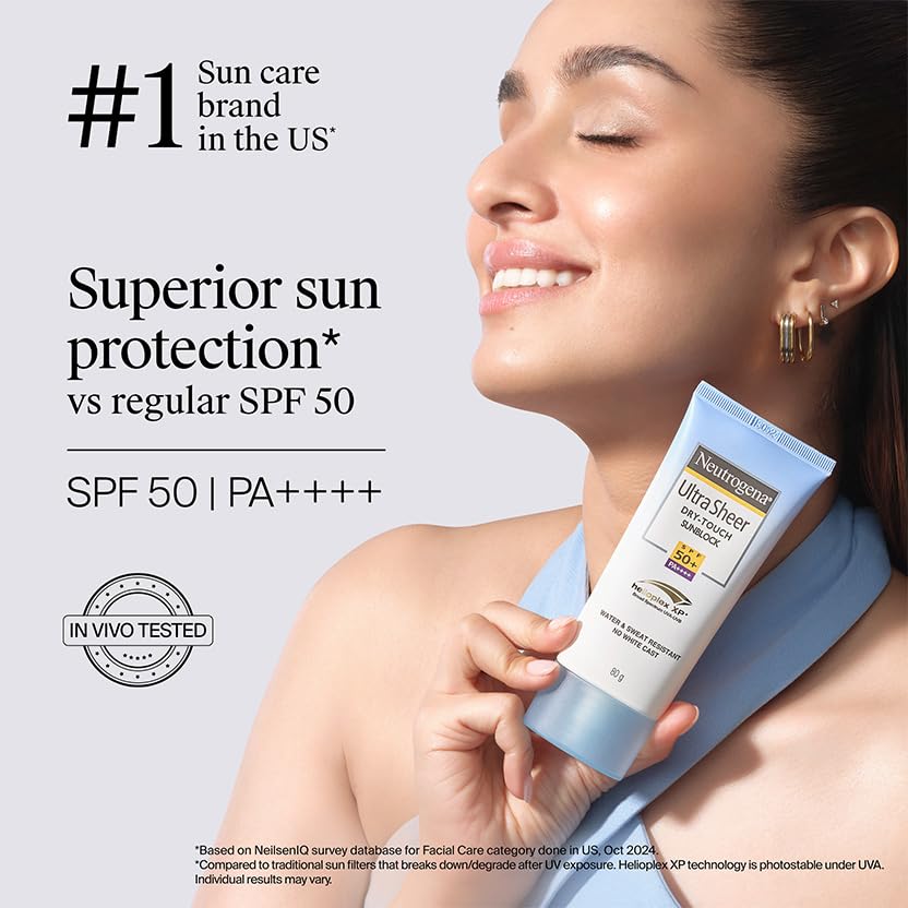 Neutrogena Ultra Sheer Sunscreen SPF 50+ PA++++, Blue Light Protect, Water Resistant, Ultra Light & Non-Sticky – view 2