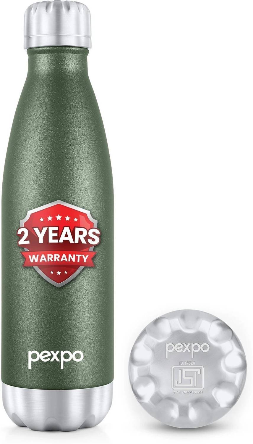 Go24 Electro 500, Hot&Cold ISI Certified Thermosteel Water Bottle, Leakproof 500 ml Steel Flask