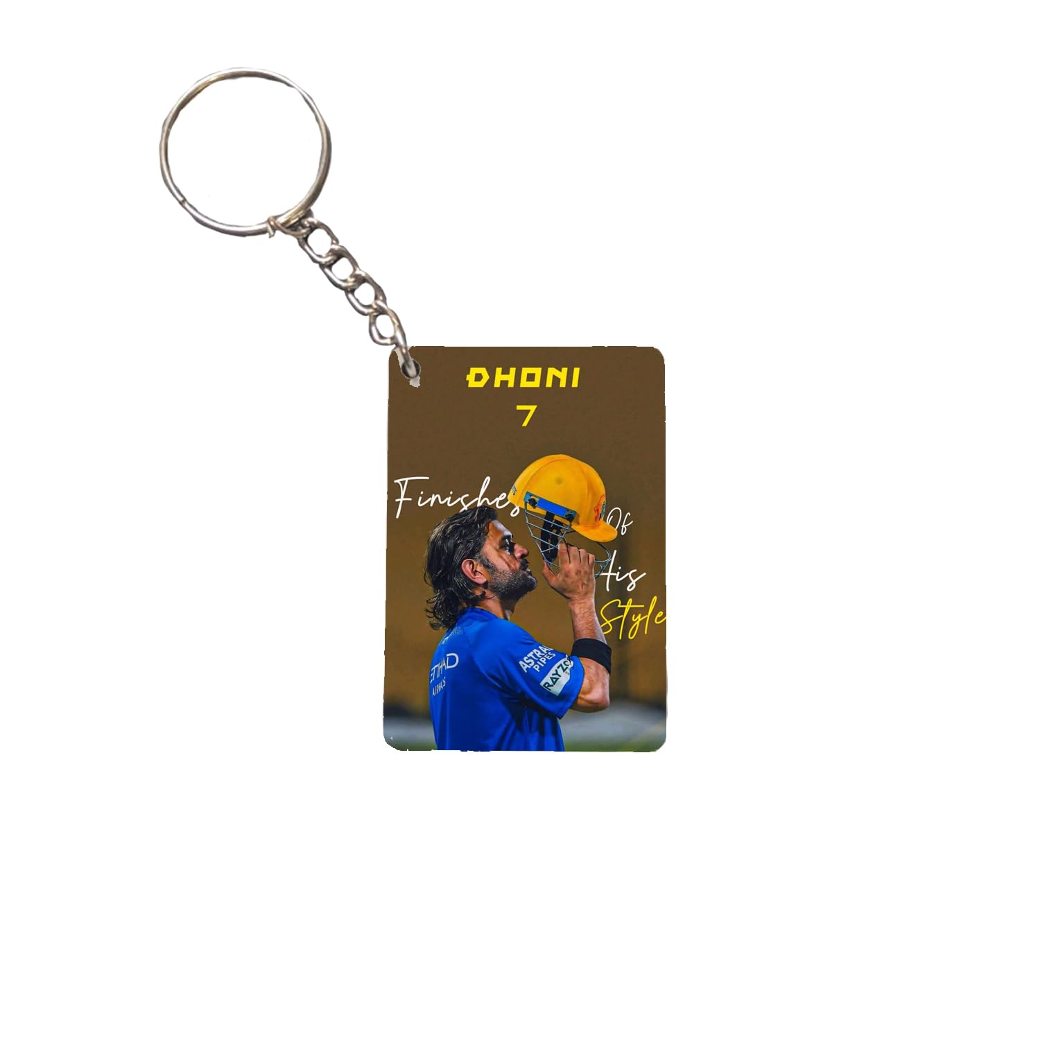 Pixobloom MS Dhoni Cricket Keychain, Wooden MDF, Pack of 2 – view 2