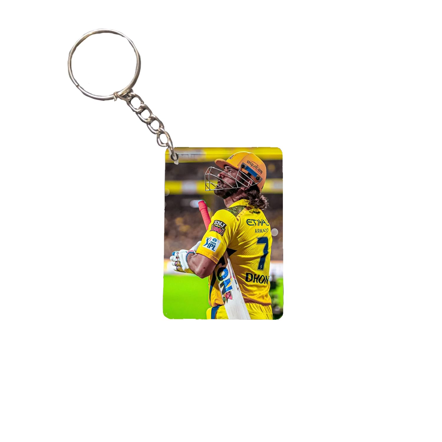 Pixobloom MS Dhoni Cricket Keychain, Wooden MDF, Pack of 2 – view 3
