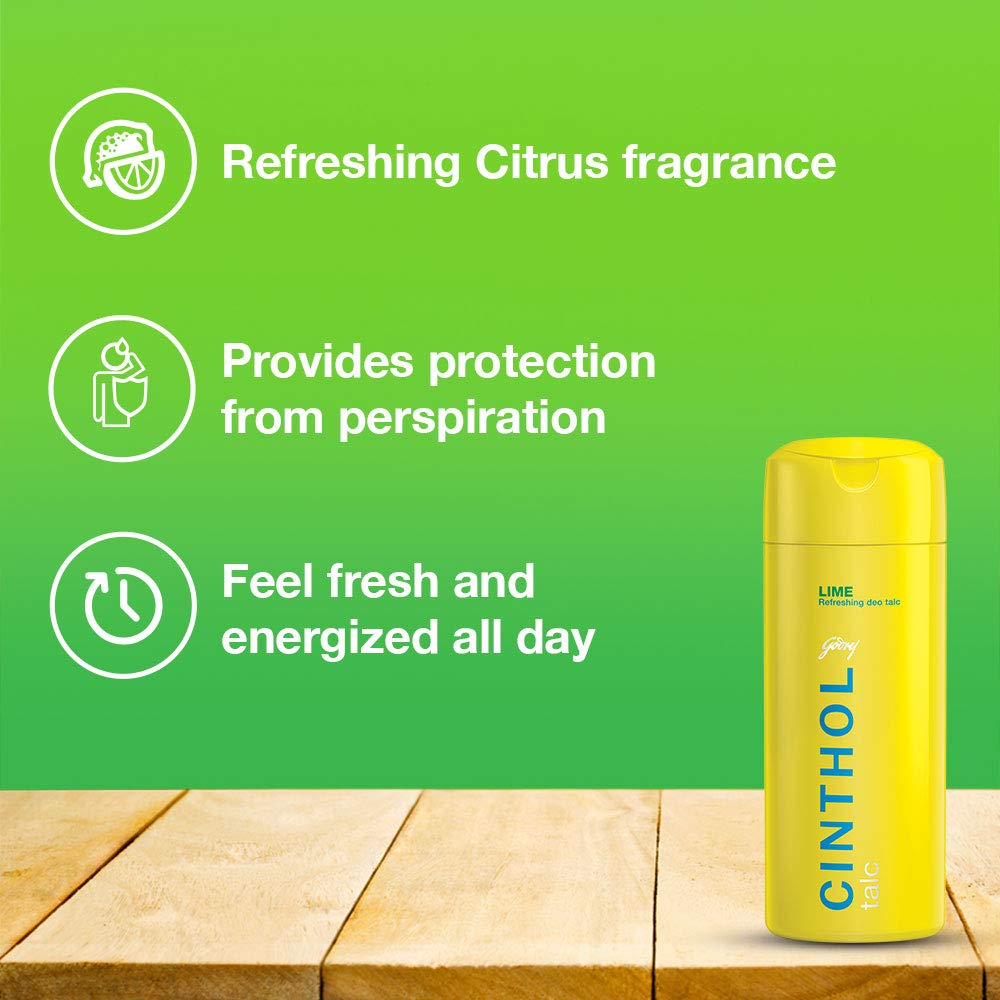 Cinthol Lime Talcum Powder with Citrus Fragrance, 300 g – view 4