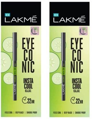 Lakme Eyeconic Insta Cool Kajal Matte Finish Pencil, Black, Pack of 2 – view 2