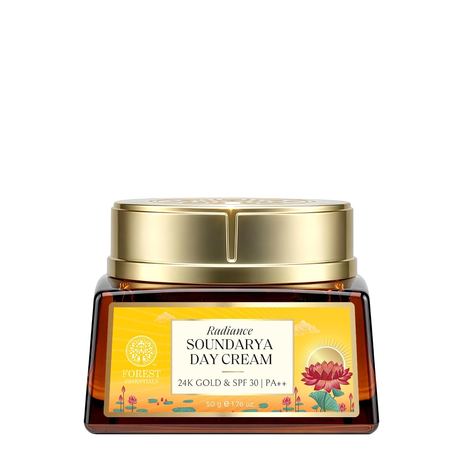 Forest Essentials Soundarya Radiance Cream With 24K Gold & SPF 25, Iconic & Illuminating, Unisex Facial Moisturiser For Premature Ageing, UV Protection, 50g