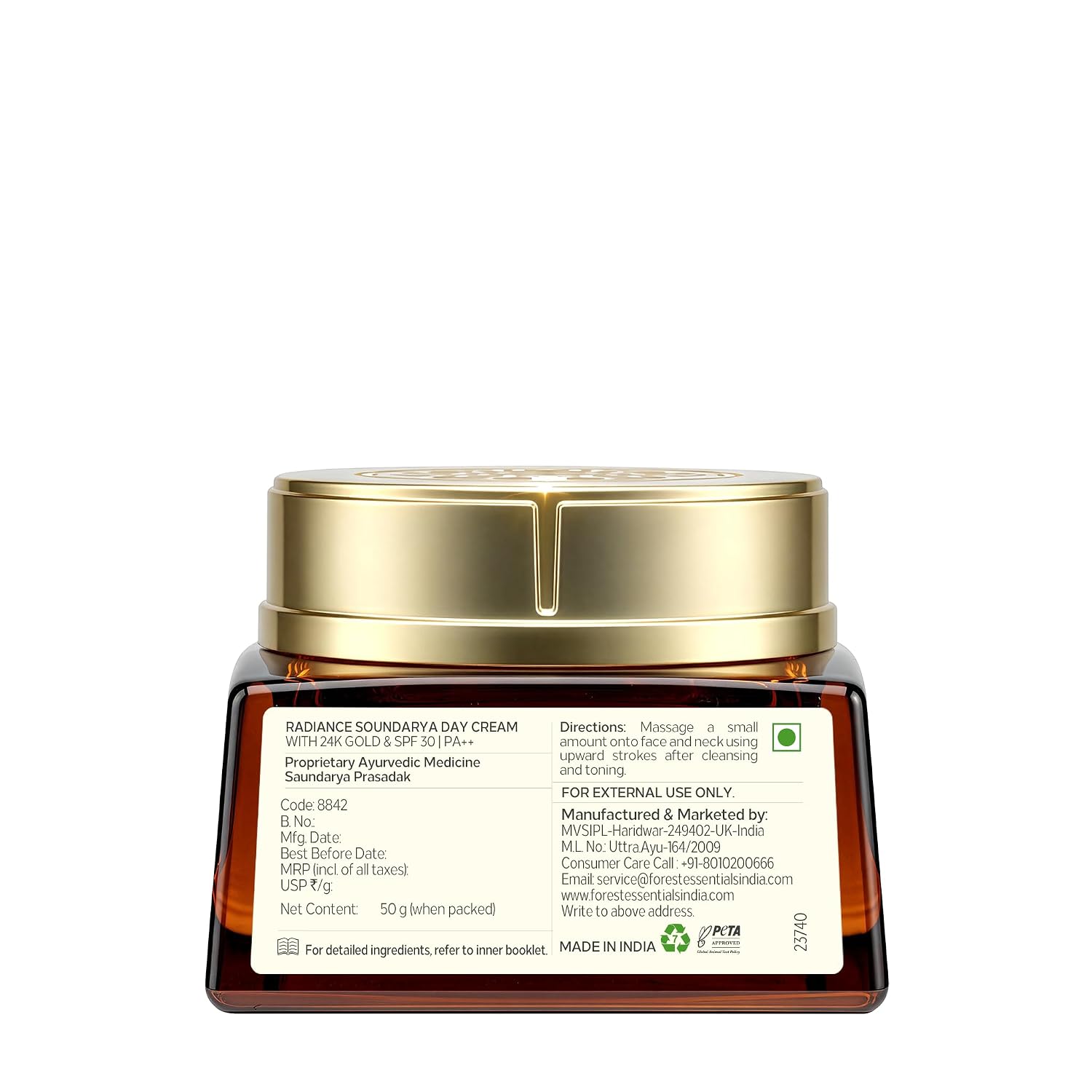 Forest Essentials Soundarya Radiance Day Cream with 24K Gold & SPF 30 PA++ – view 4