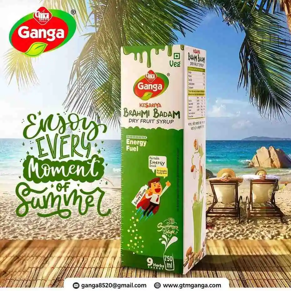 GTM Ganga Kesariya Brahmi Badam Dry Fruit Syrup 750 ml – view 2