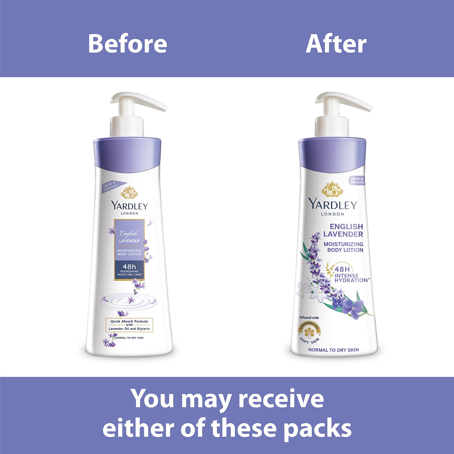 Yardley London English Lavender Moisturizing Body Lotion, Germ Shield, 400ml [350ml +50ml Free] (Pack of 2) – view 3