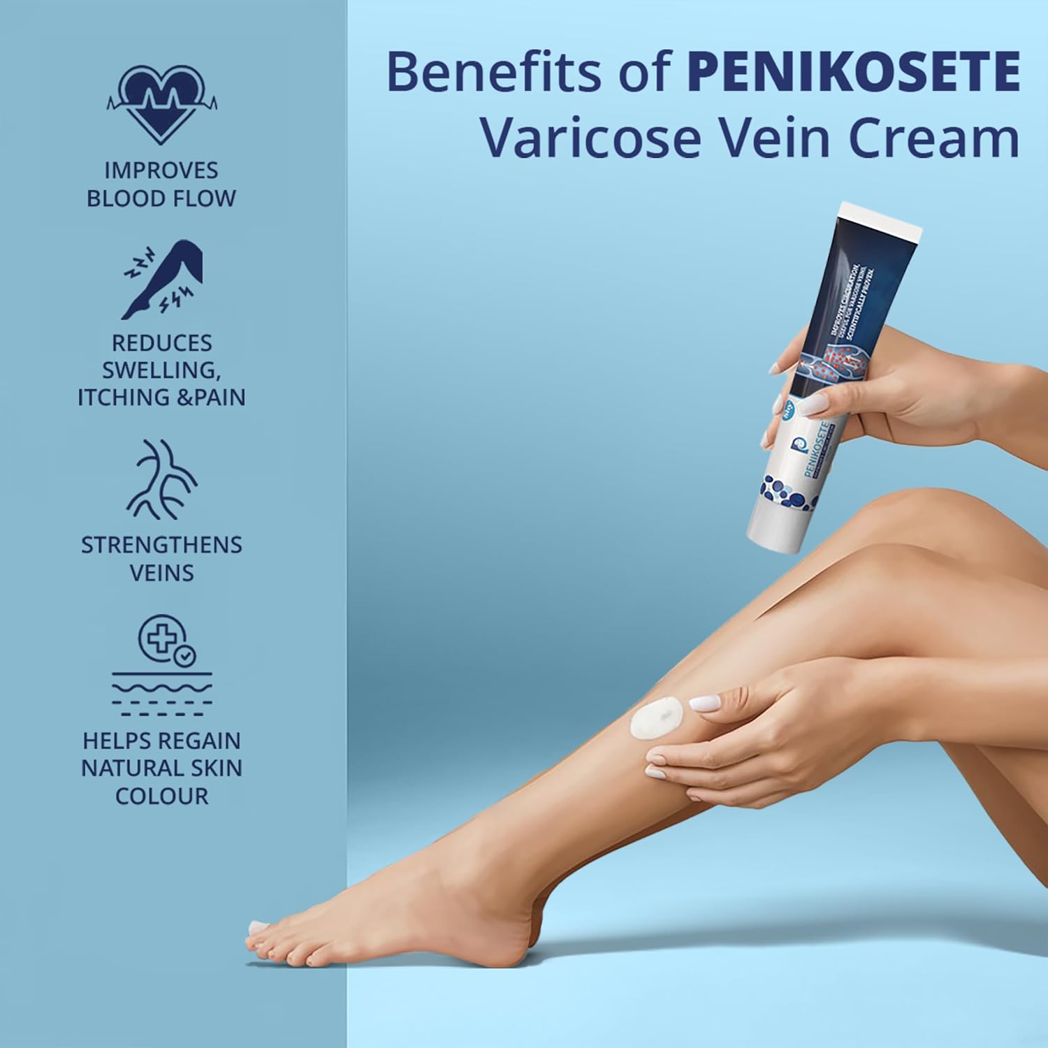 PENIKOSETE Cream Ayurvedic Solution For Management Of Varicose Veins, Spider Veins, Varicocele Helps reach the root cause of varicose veins Reduces Cramps, Itching & Swelling. Single Tube (25 gms). – view 5