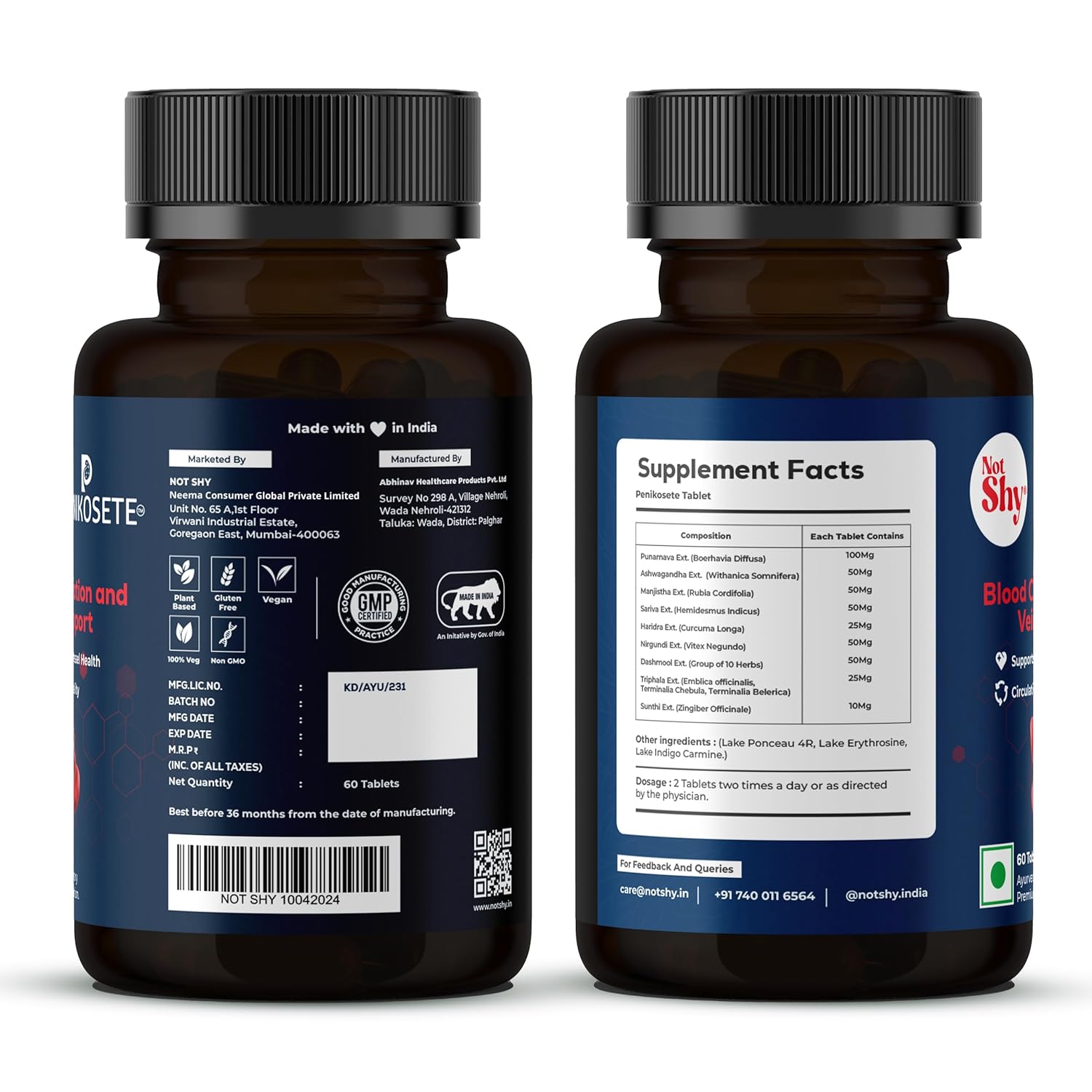 PENIKOSETE Advanced Ayurvedic Vein Support Formula – view 2