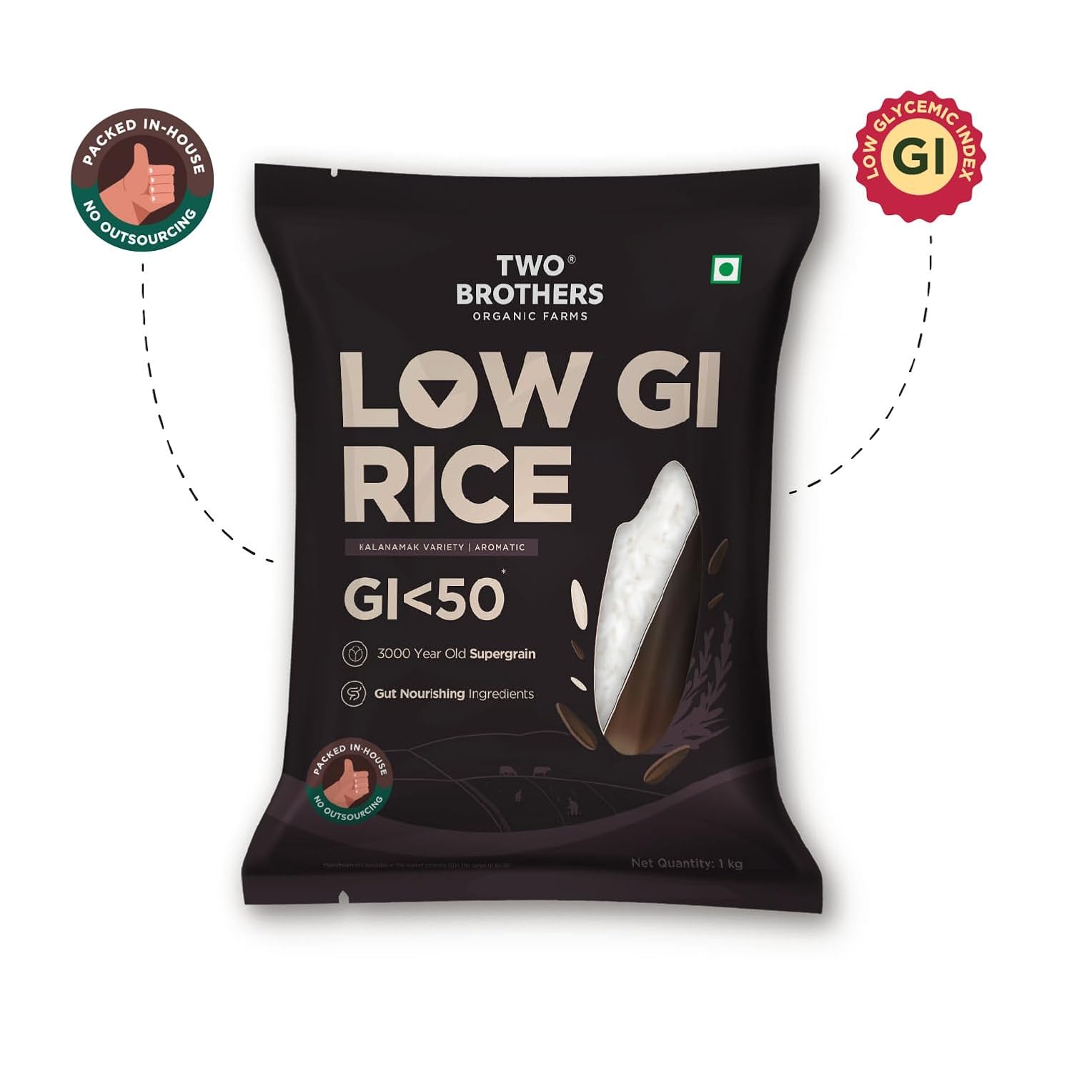 Two Brothers Organic Farms Kalanamak Rice 1KG – view 5