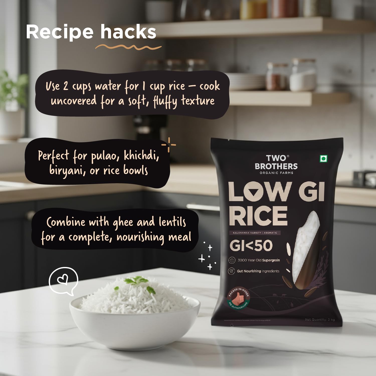 Two Brothers Organic Farms Kalanamak Rice 1KG – view 7