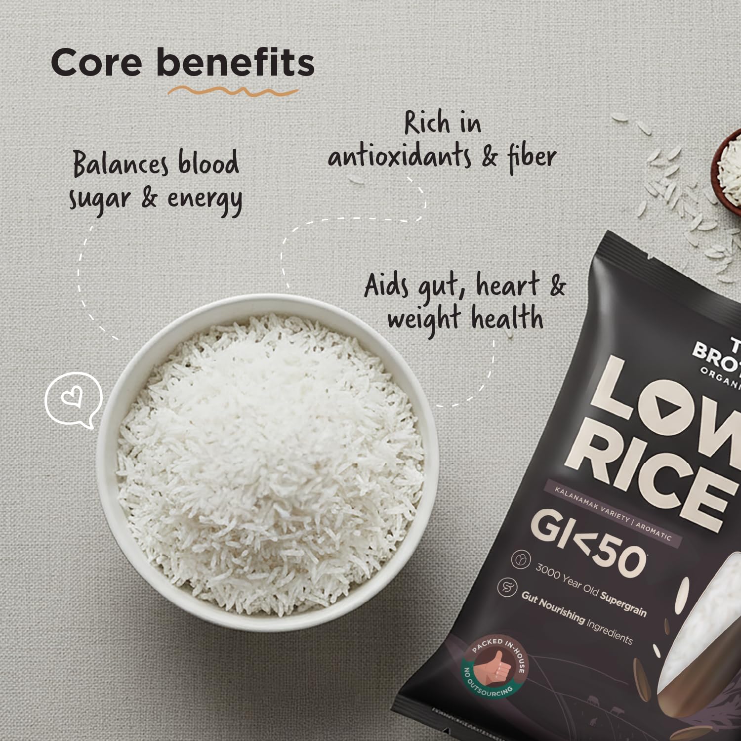 Two Brothers Organic Farms Kalanamak Rice 1KG – view 4