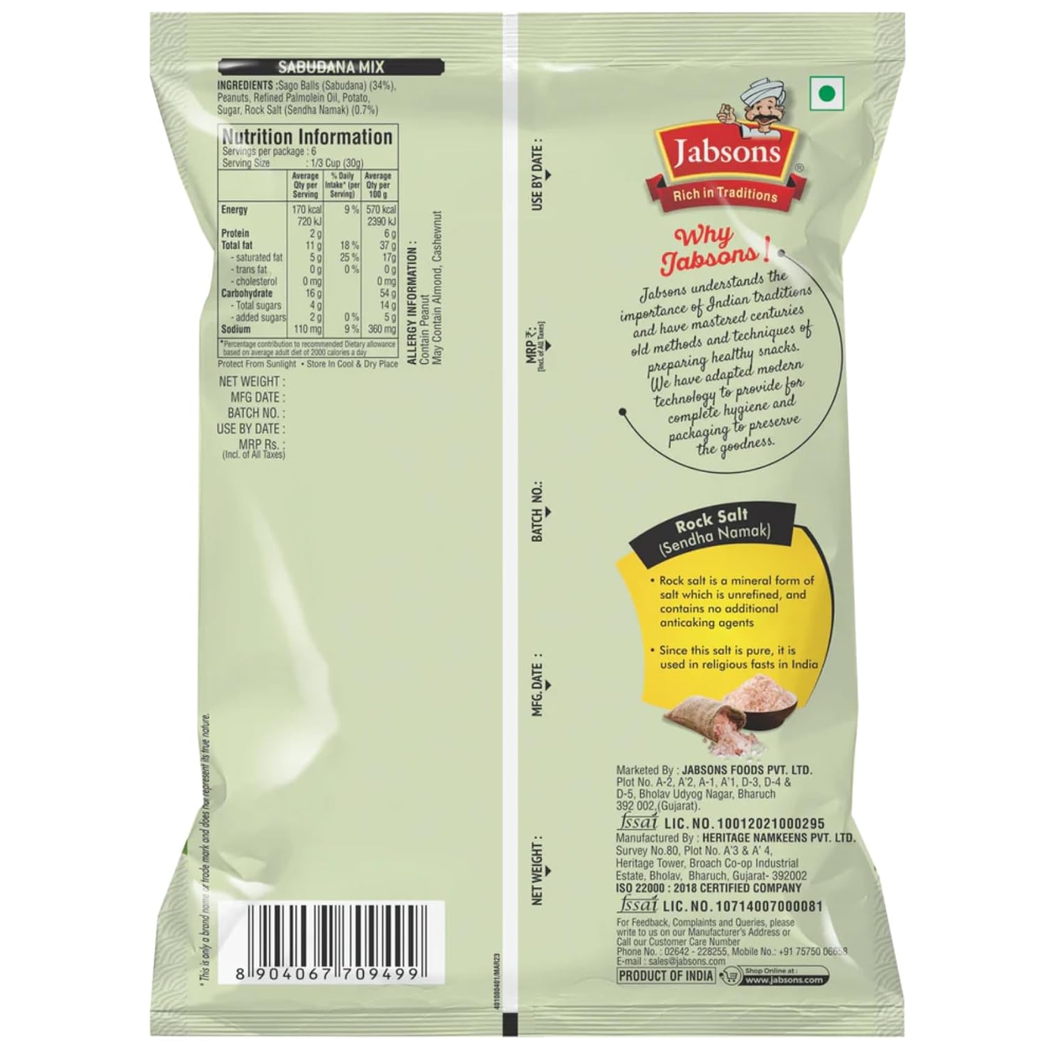 Jabsons Sabudana Mix 180g – view 2
