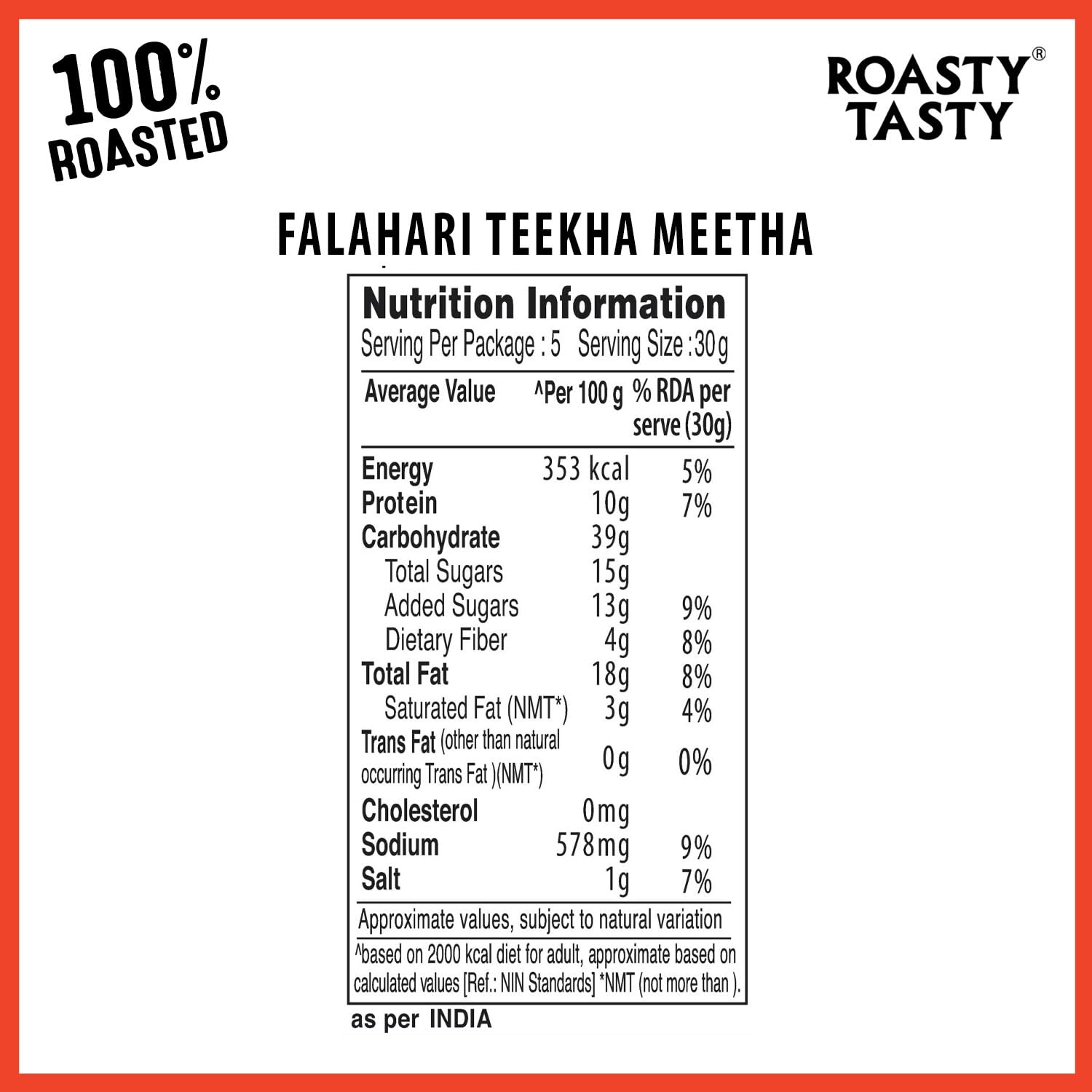 Roasty Tasty Falahari Theekha Meetha Mix Roasted Namkeen Snack 200g – view 6