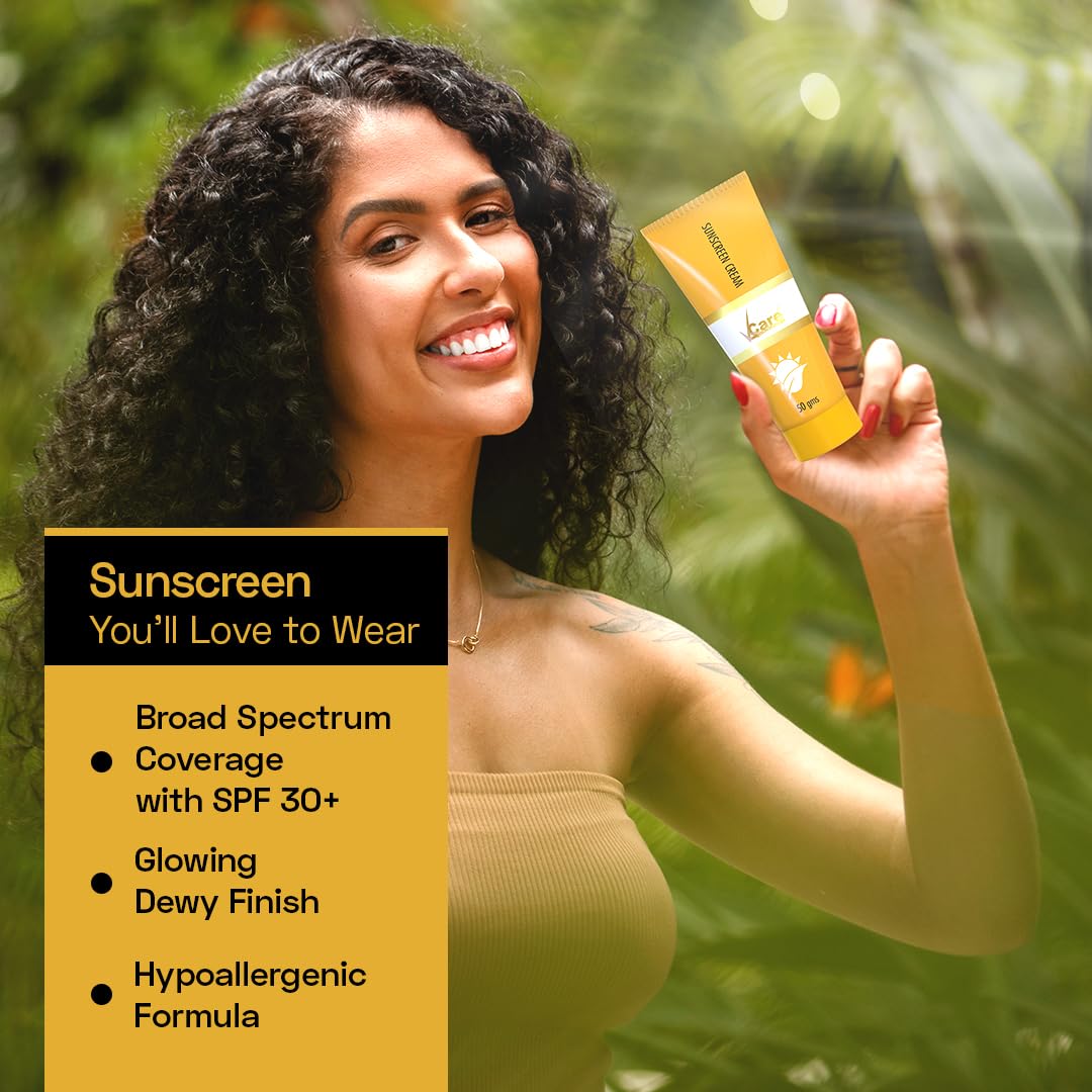 VCare Sunscreen SPF 30 Matte Cream 50g for Women & Men For All Skin Types (white) – view 3