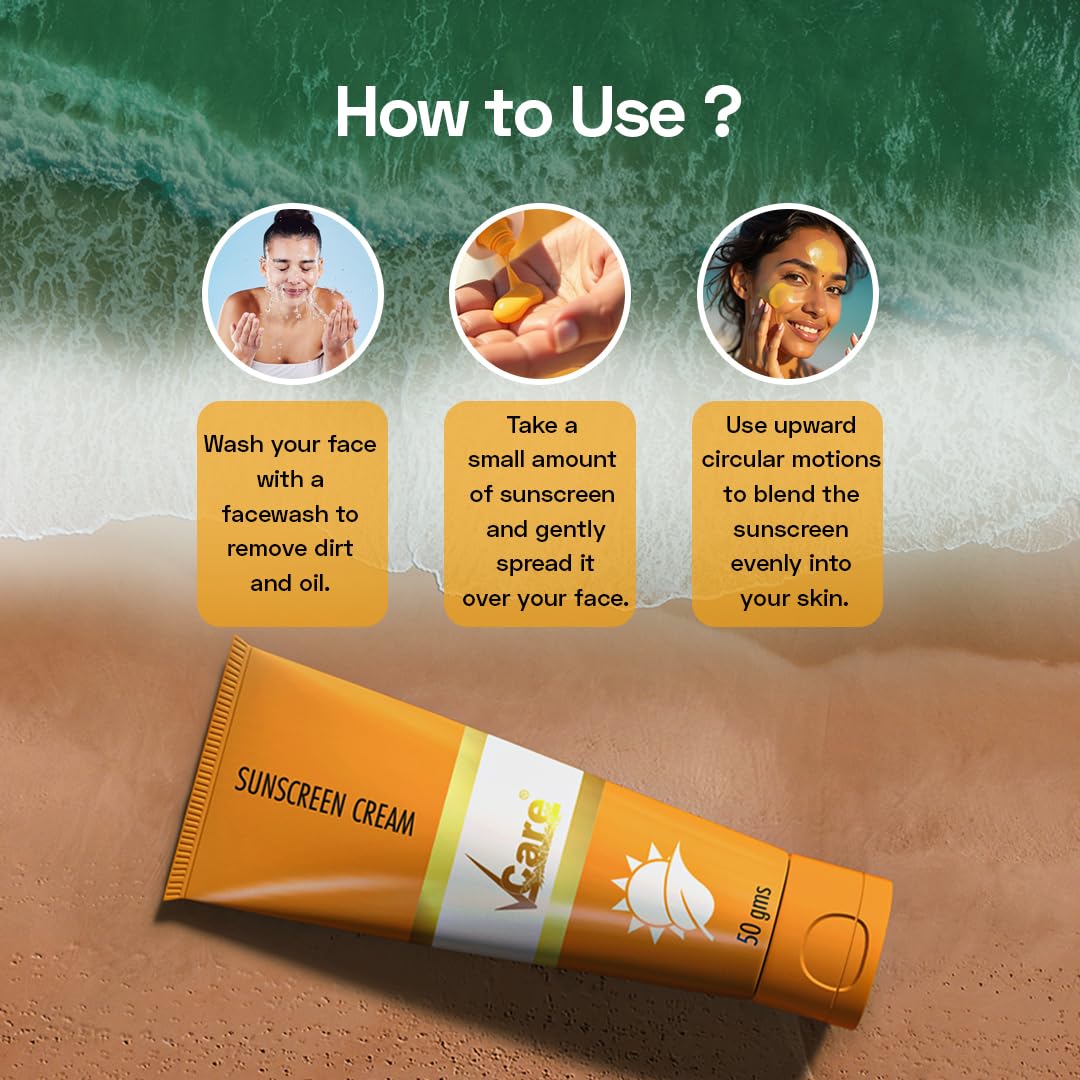 VCare Sunscreen SPF 30 Matte Cream 50g for Women & Men For All Skin Types (white) – view 6