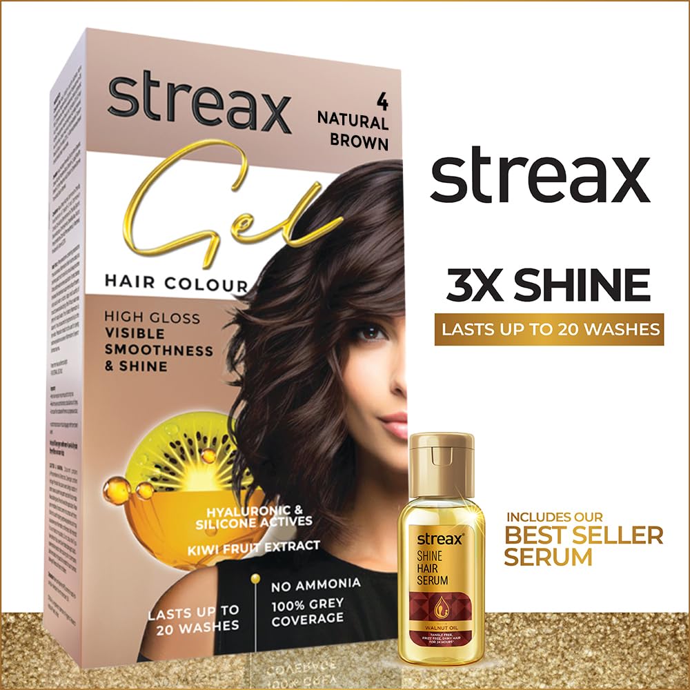 Streax Gel Hair Colour for Women & Men, Natural Brown 4, 150ml – view 2