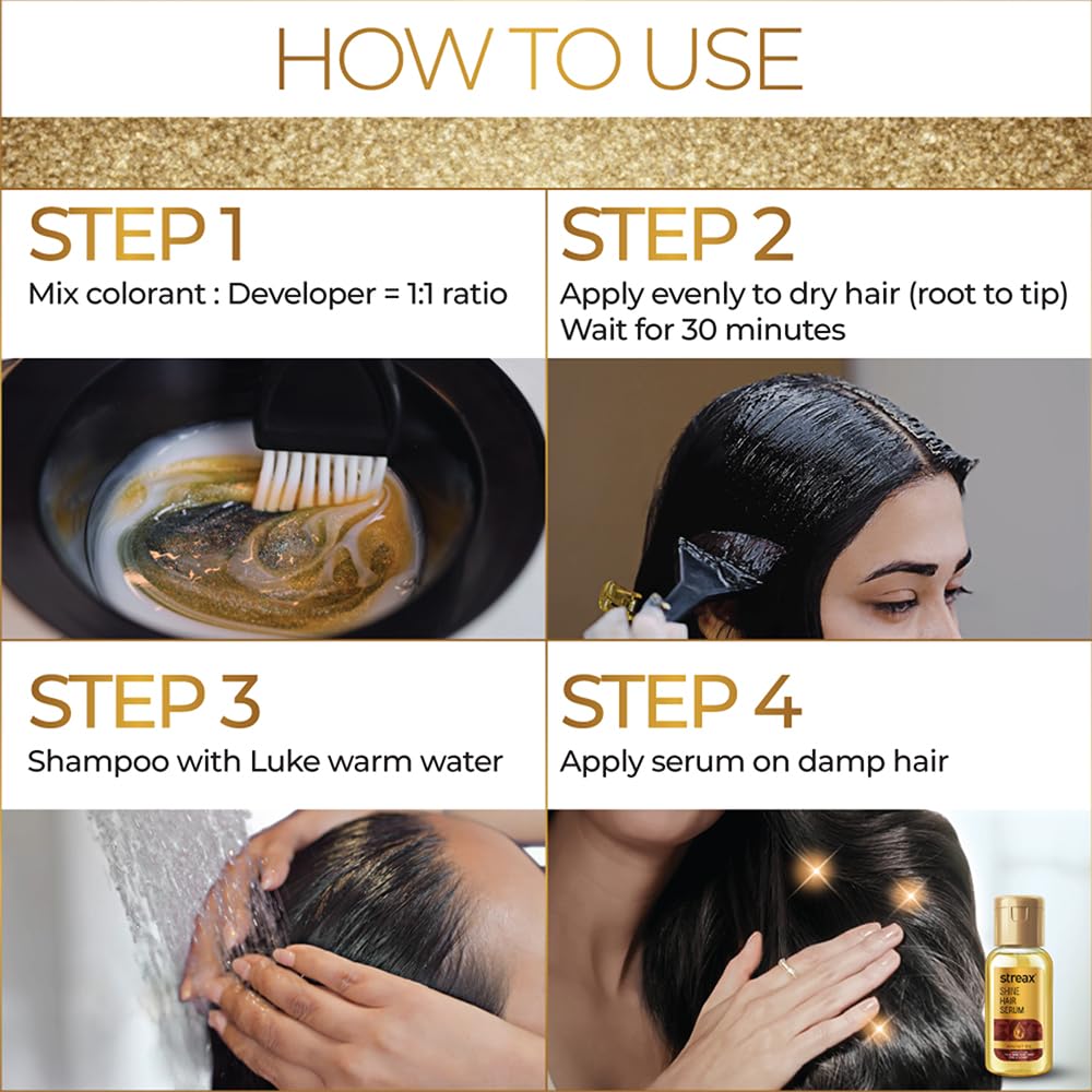 Streax Gel Hair Colour for Women & Men, Natural Brown 4, 150ml – view 8