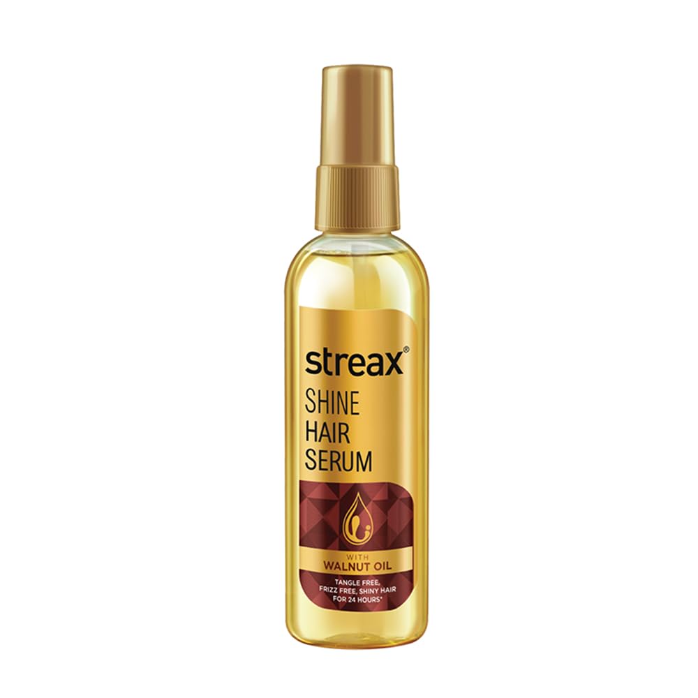 Streax Hair Serum 50ml, Hair serum for Dry & Frizzy Hair,for Women & Men, for Curly Hair, Wavy Hair, Straight Hair, Silk & Shine Vitalised with Walnut Oil