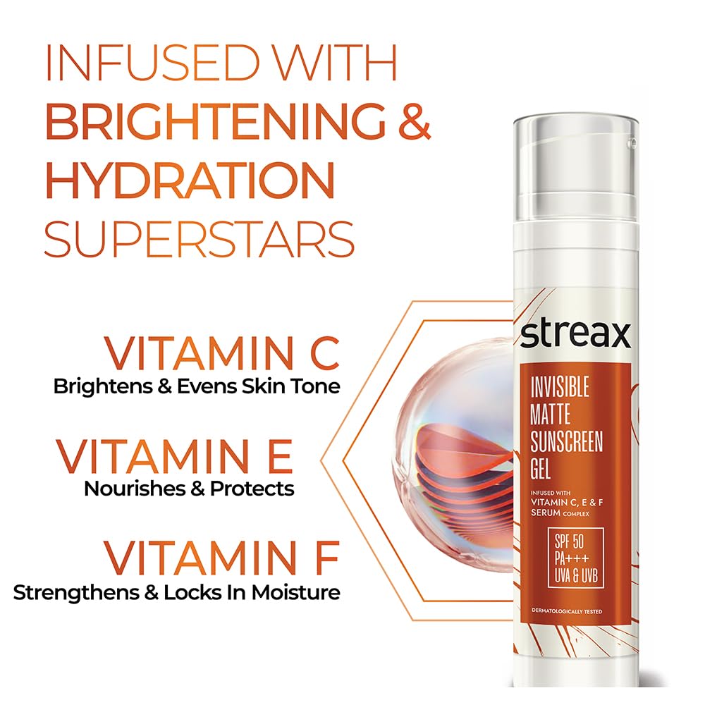 Streax Invisible Matte Gel Sunscreen SPF 50 PA+++, 50g – view 4