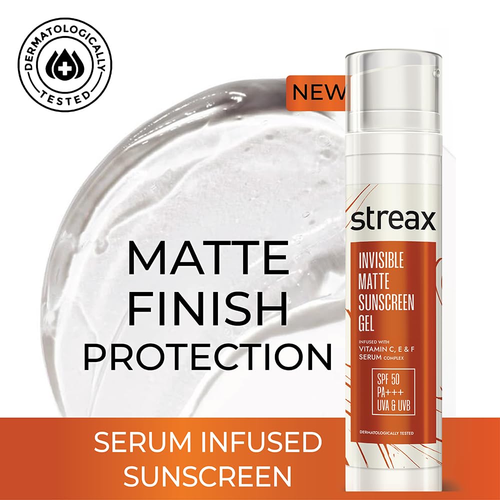 Streax Invisible Matte Gel Sunscreen SPF 50 PA+++, 50g – view 2