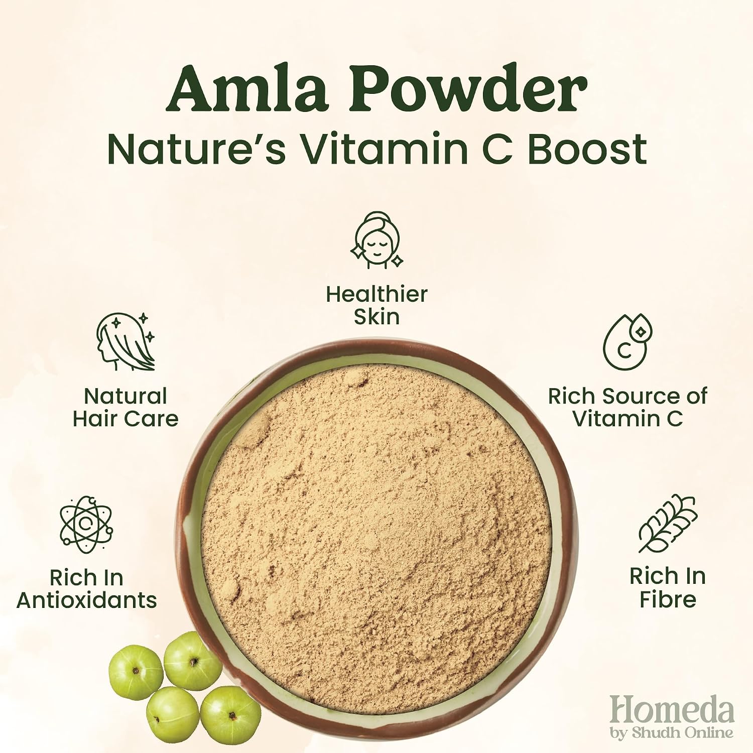 Shudh Online Dry Amla Powder for Hair Growth Organic (200 Grams) – view 2