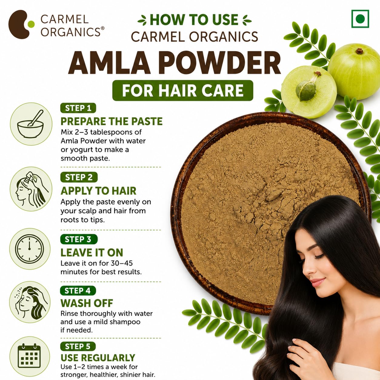 CARMEL ORGANICS Amla Fruit Powder 340 Grams – view 7