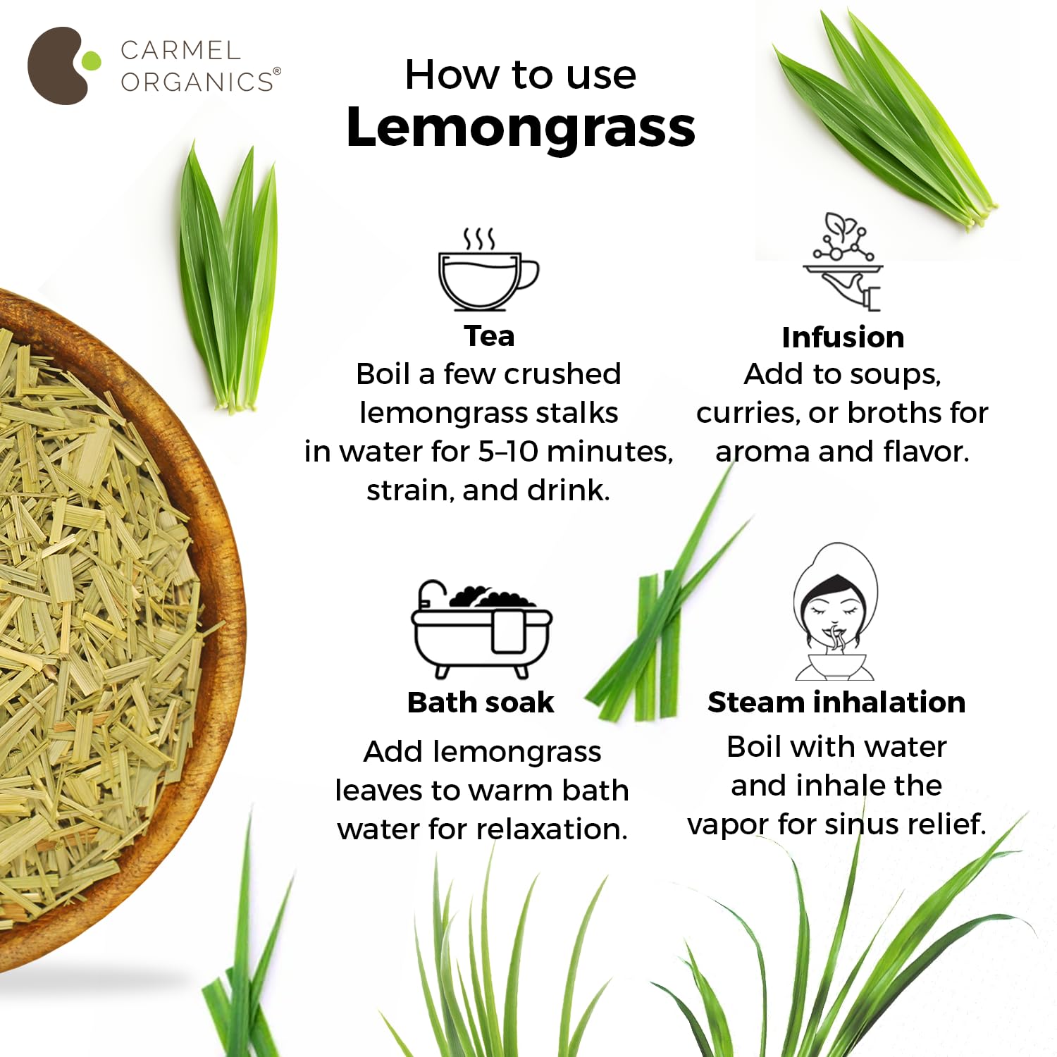 Carmel Organics Lemongrass Whole 100 Gram – view 6