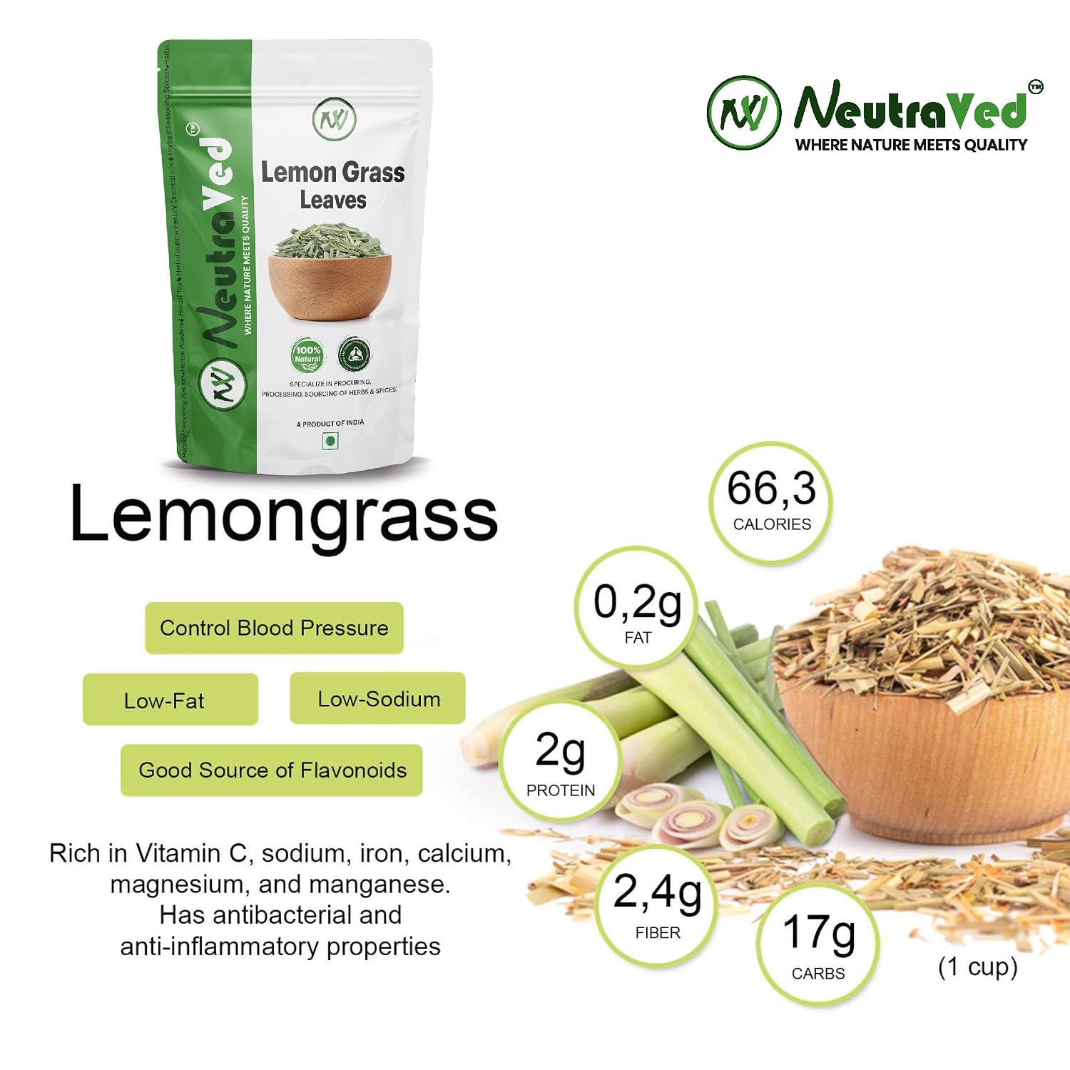 NeutraVed Lemongrass Tea Leaves (100g) – view 7