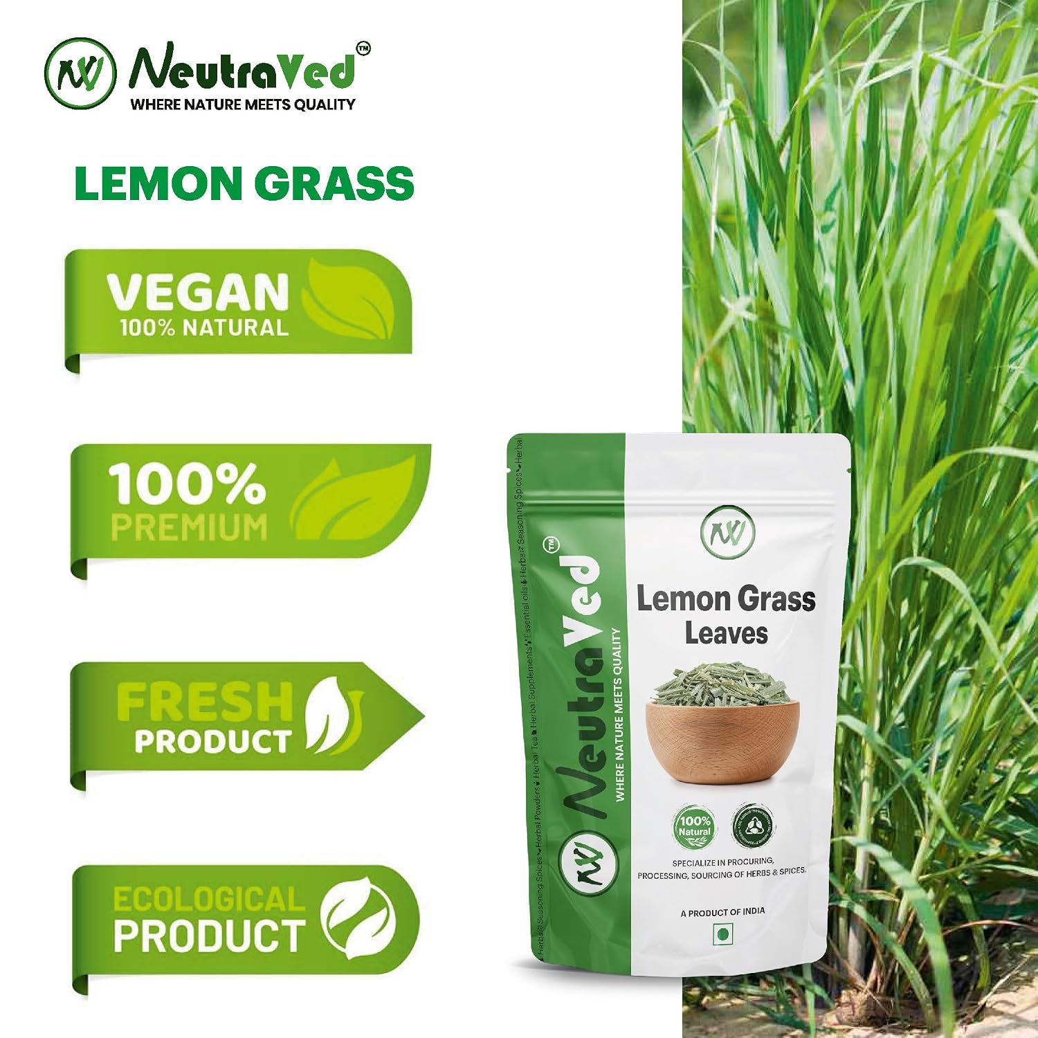 NeutraVed Lemongrass Tea Leaves (100g) – view 2