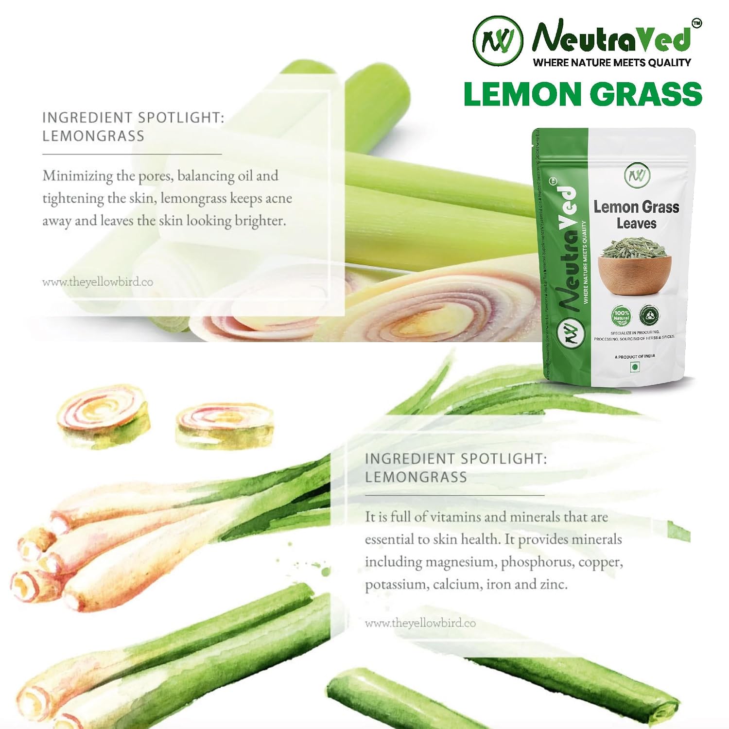 NeutraVed Lemongrass Tea Leaves (100g) – view 4