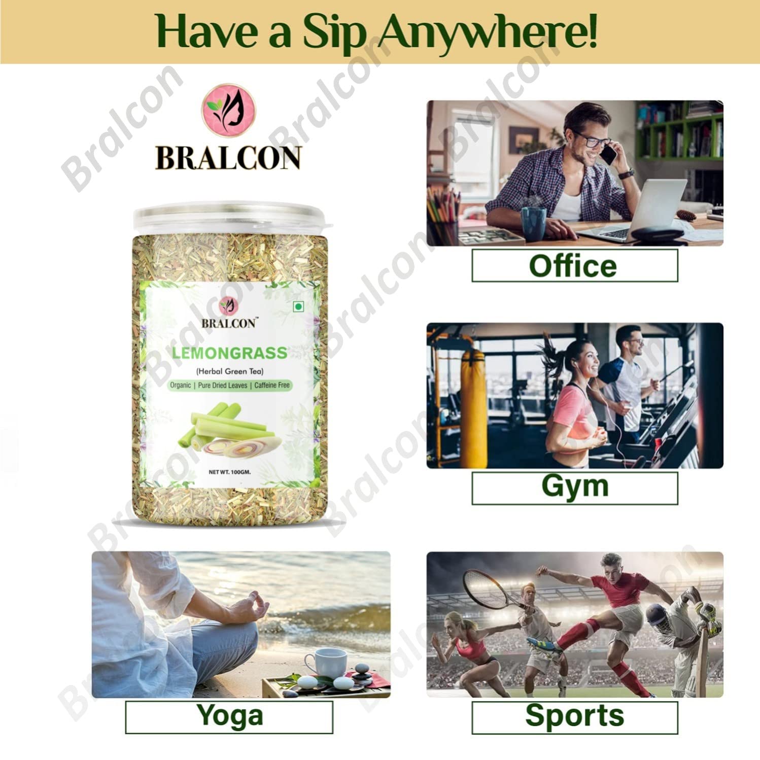 BRALCON Organic Lemongrass Herbal Tea - 100g – view 9